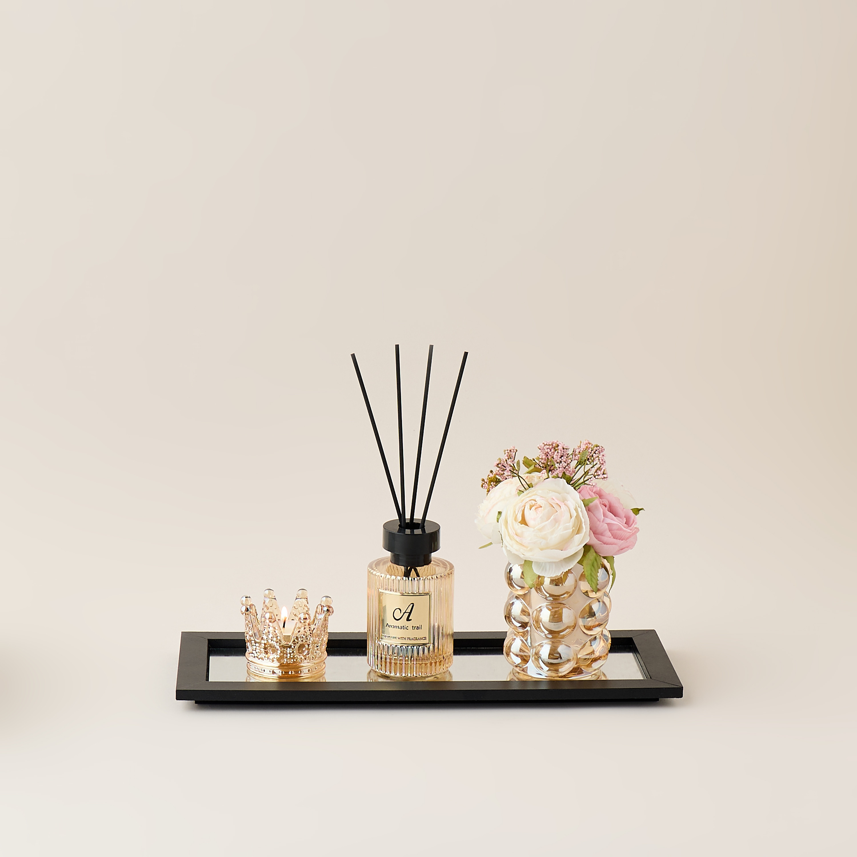 Rose Reed Diffuser Gift Set with Tray-household-homefragrance-fragrancegiftset-image-1