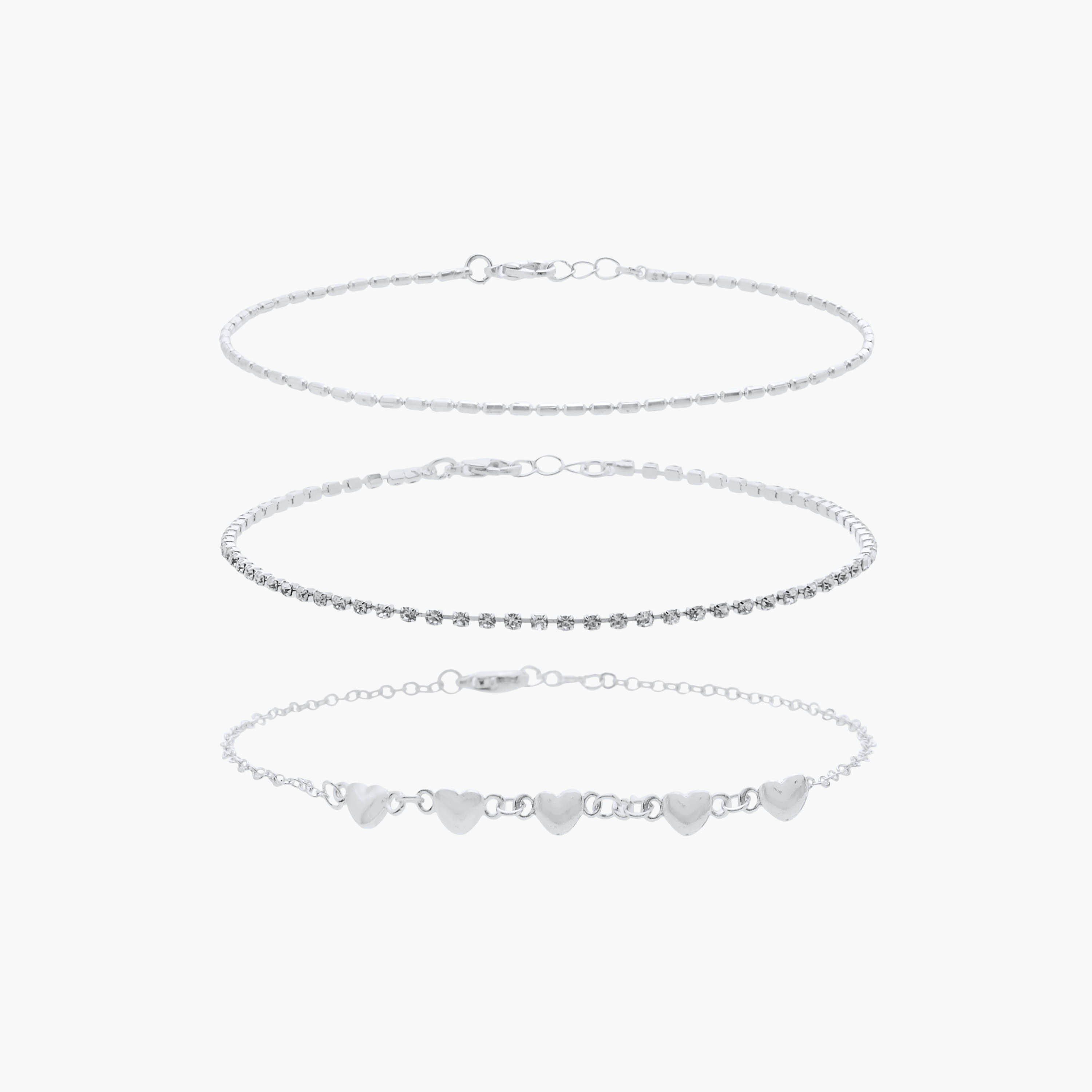 خلاخيل بمشبك إغلاق 3 قطع مزينة-women-watchesandjewellery-jewellery-anklets-image-9
