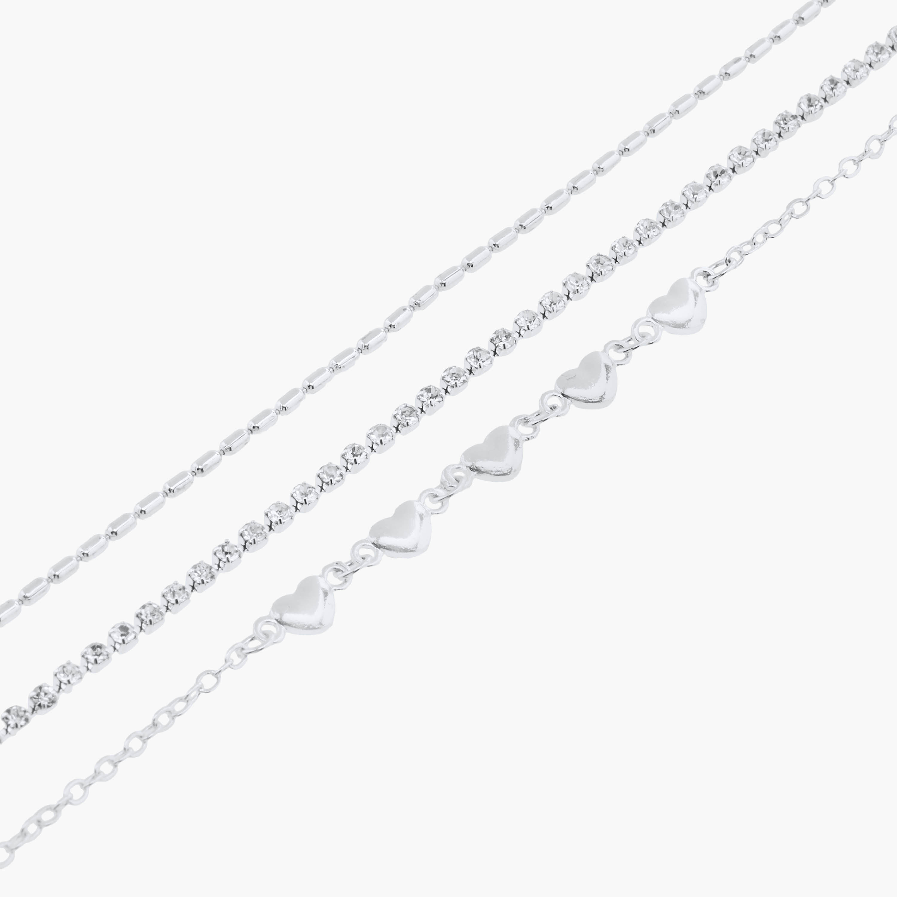 خلاخيل بمشبك إغلاق 3 قطع مزينة-women-watchesandjewellery-jewellery-anklets-image-1