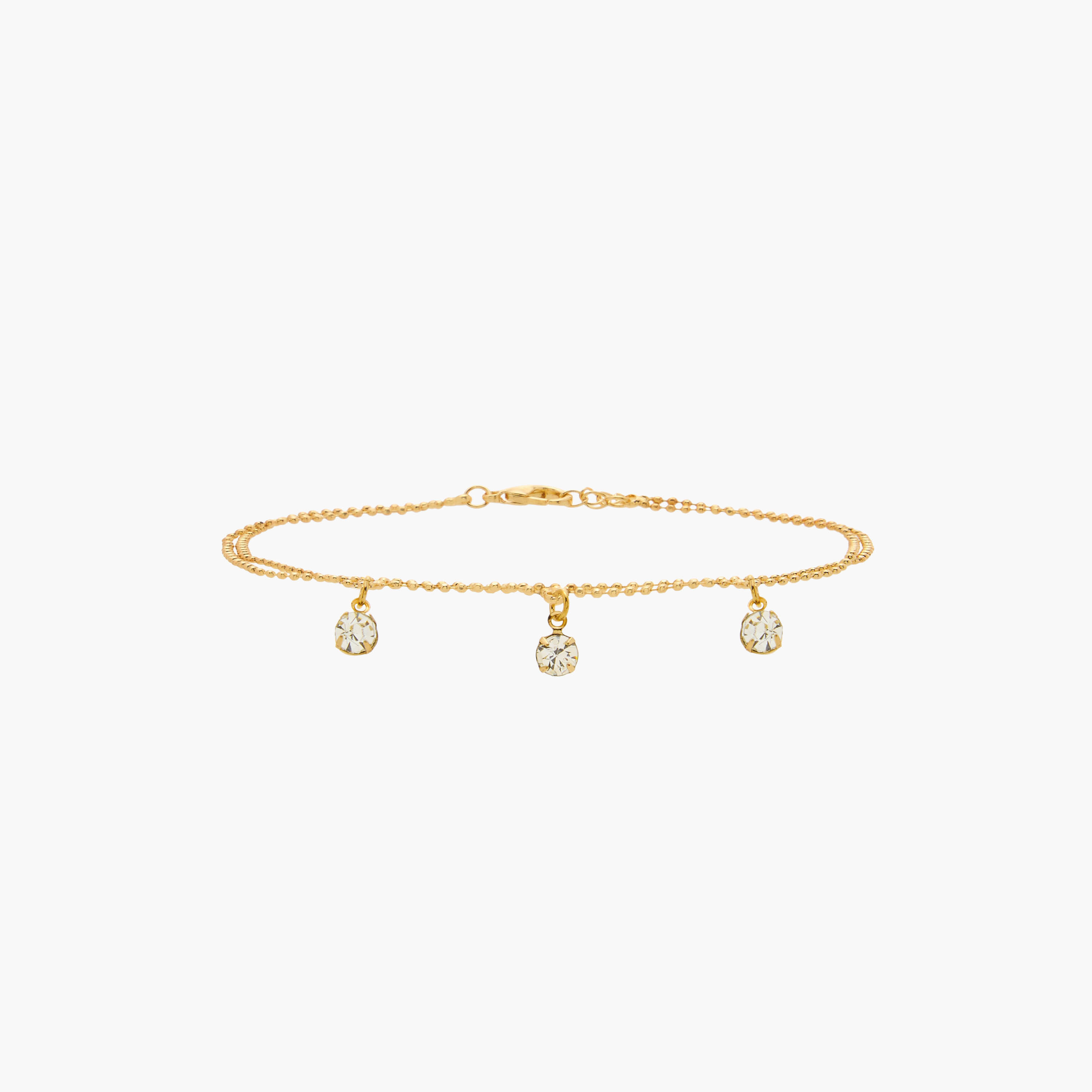 Cubic Zirconia Charm Accent Anklet with Lobster Clasp Closure-women-watchesandjewellery-jewellery-anklets-image-1