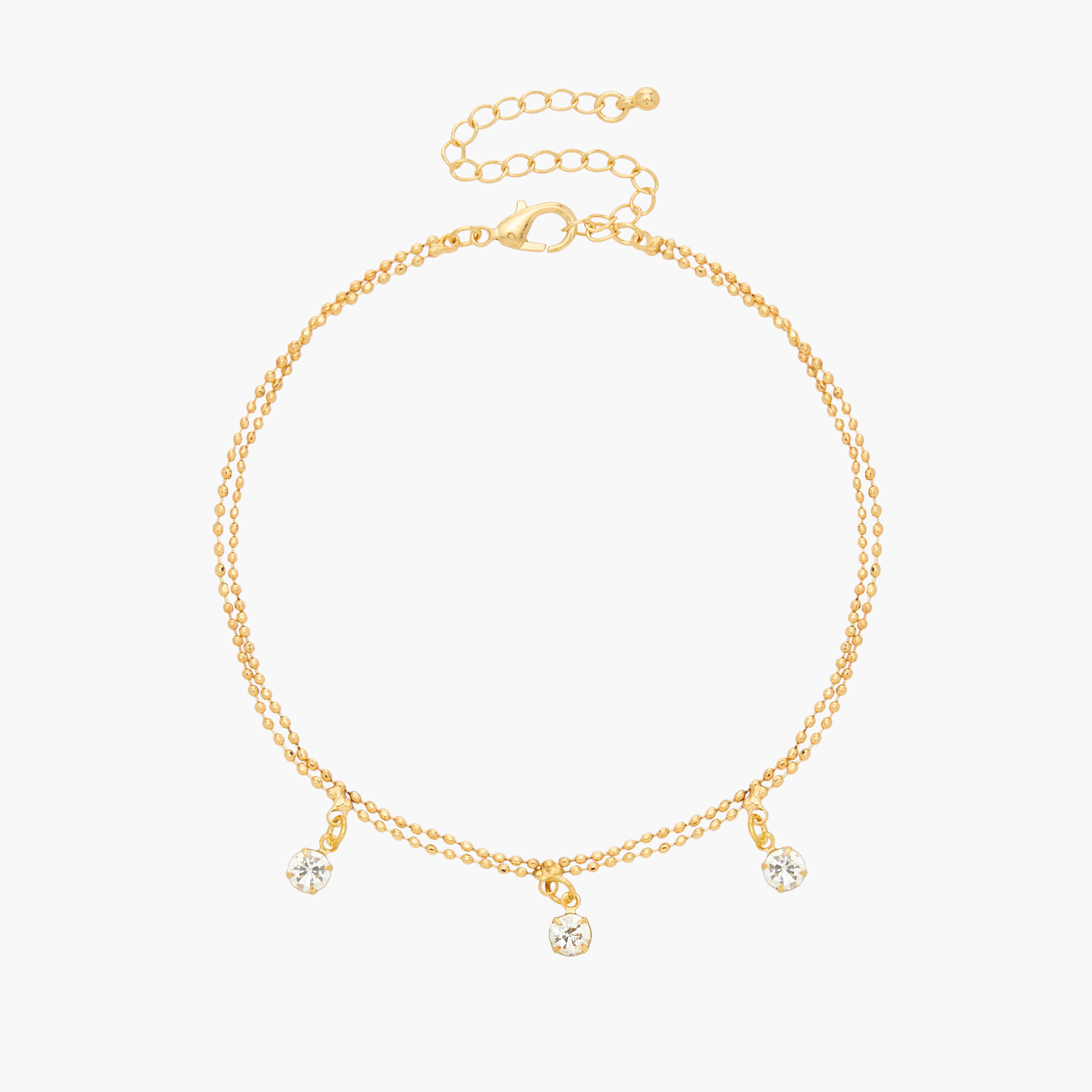 Cubic Zirconia Charm Accent Anklet with Lobster Clasp Closure-women-watchesandjewellery-jewellery-anklets-image-2