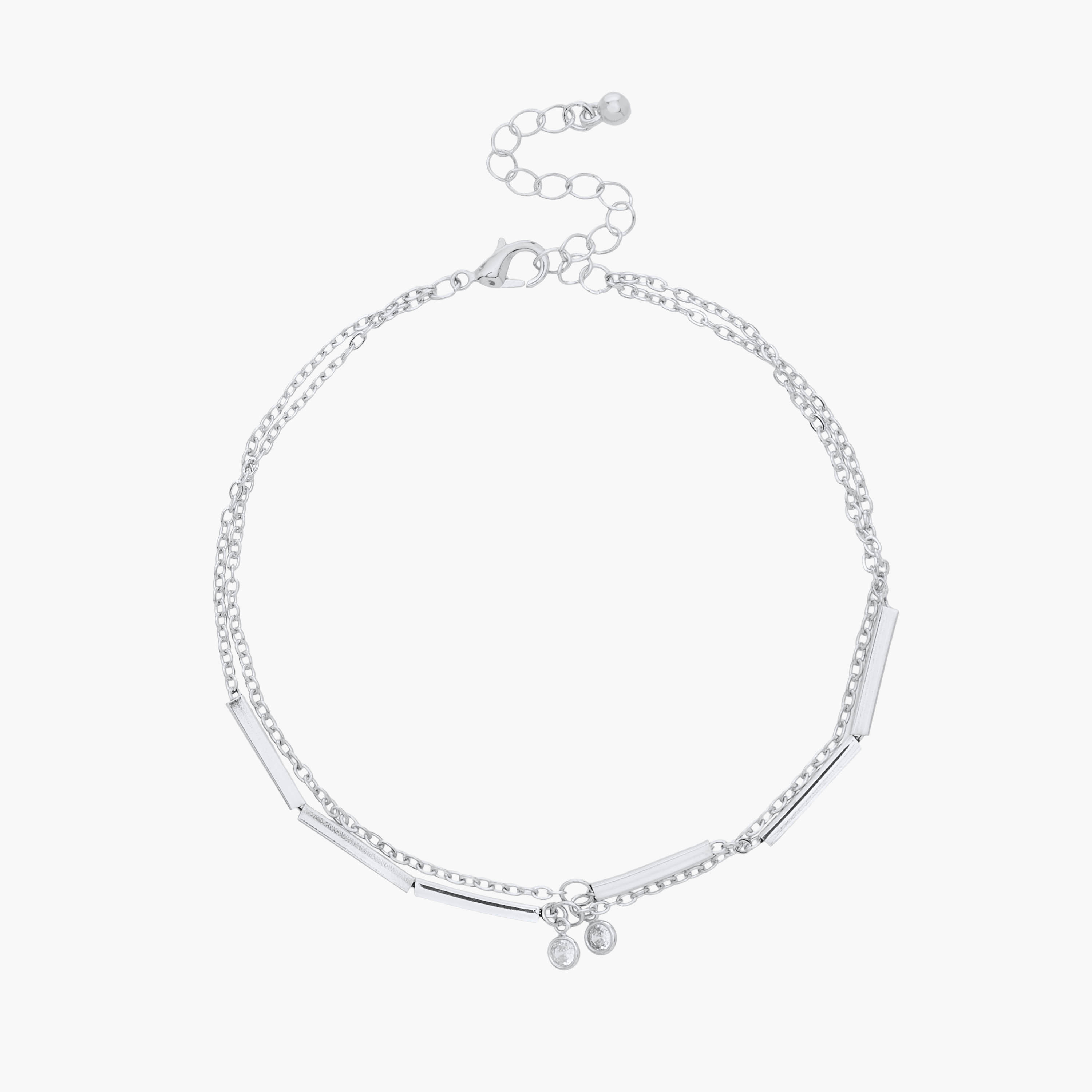 خلخال بدلايات مكعبات زيركون ومشبك إغلاق-women-watchesandjewellery-jewellery-anklets-image-3