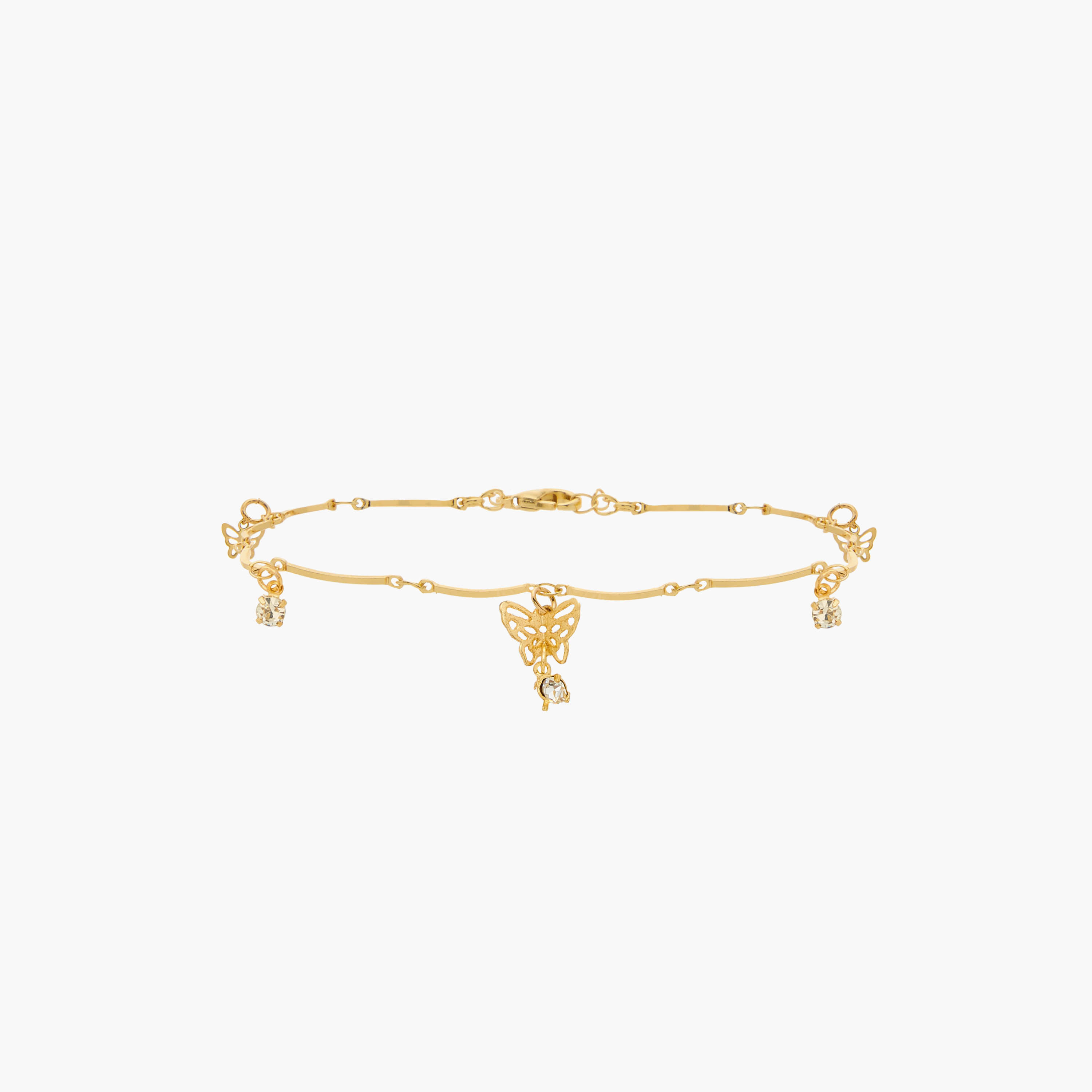 Cubic Zirconia Charm Accent Anklet with Lobster Clasp Closure-women-watchesandjewellery-jewellery-anklets-image-1