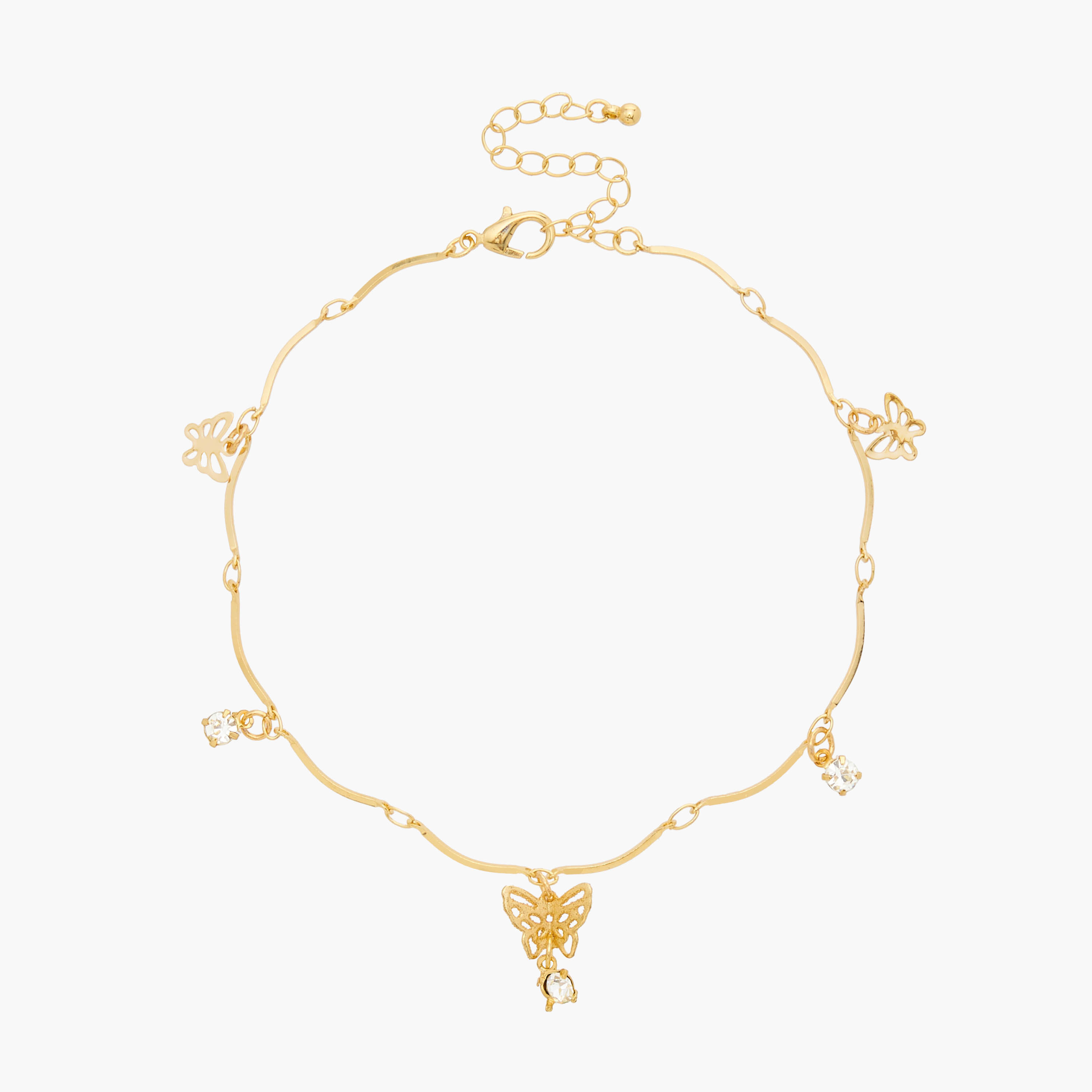 Cubic Zirconia Charm Accent Anklet with Lobster Clasp Closure-women-watchesandjewellery-jewellery-anklets-image-2