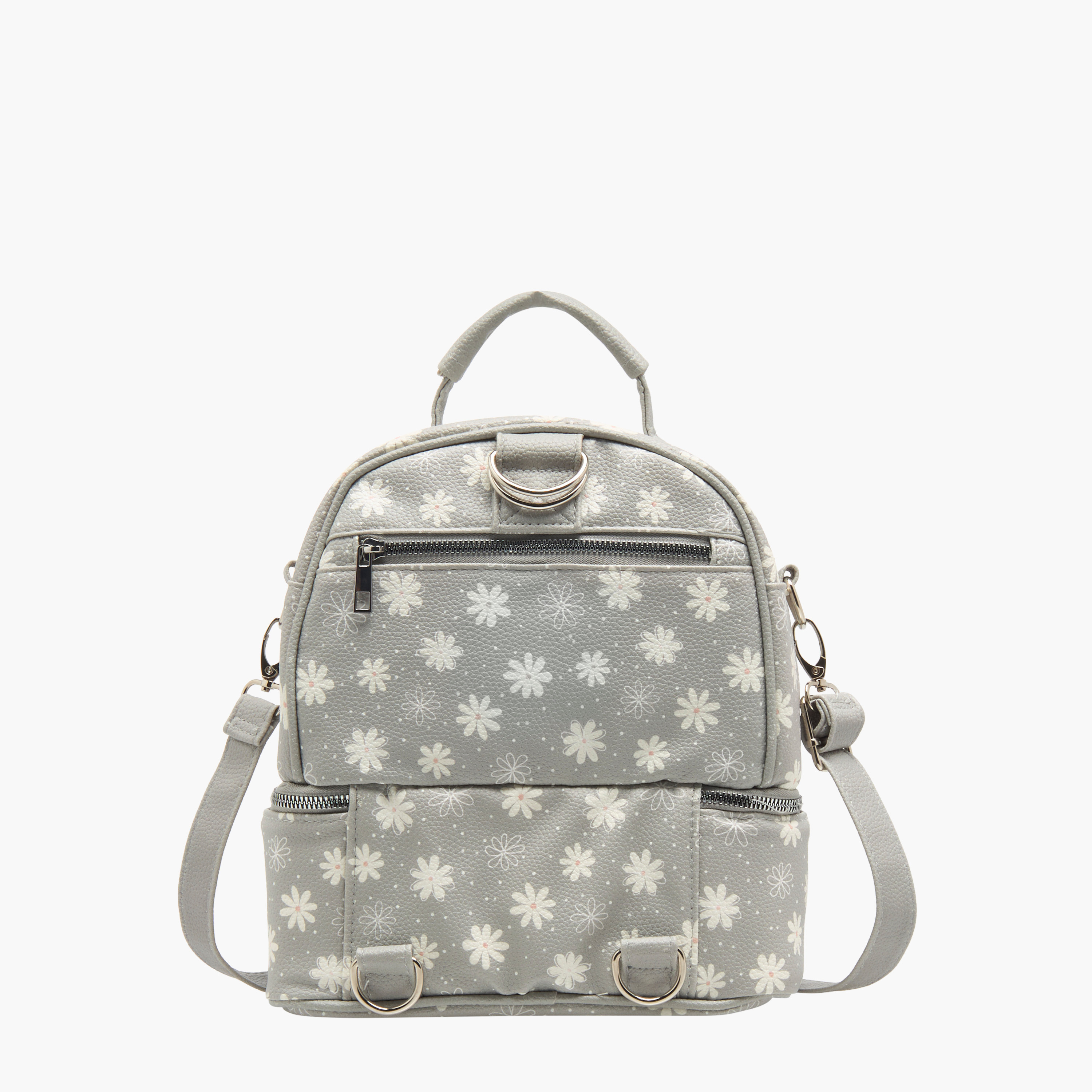 Juniors Floral Print Food and Bottle Bag with Adjustable Straps-baby-diapering-diaperbags-image-4