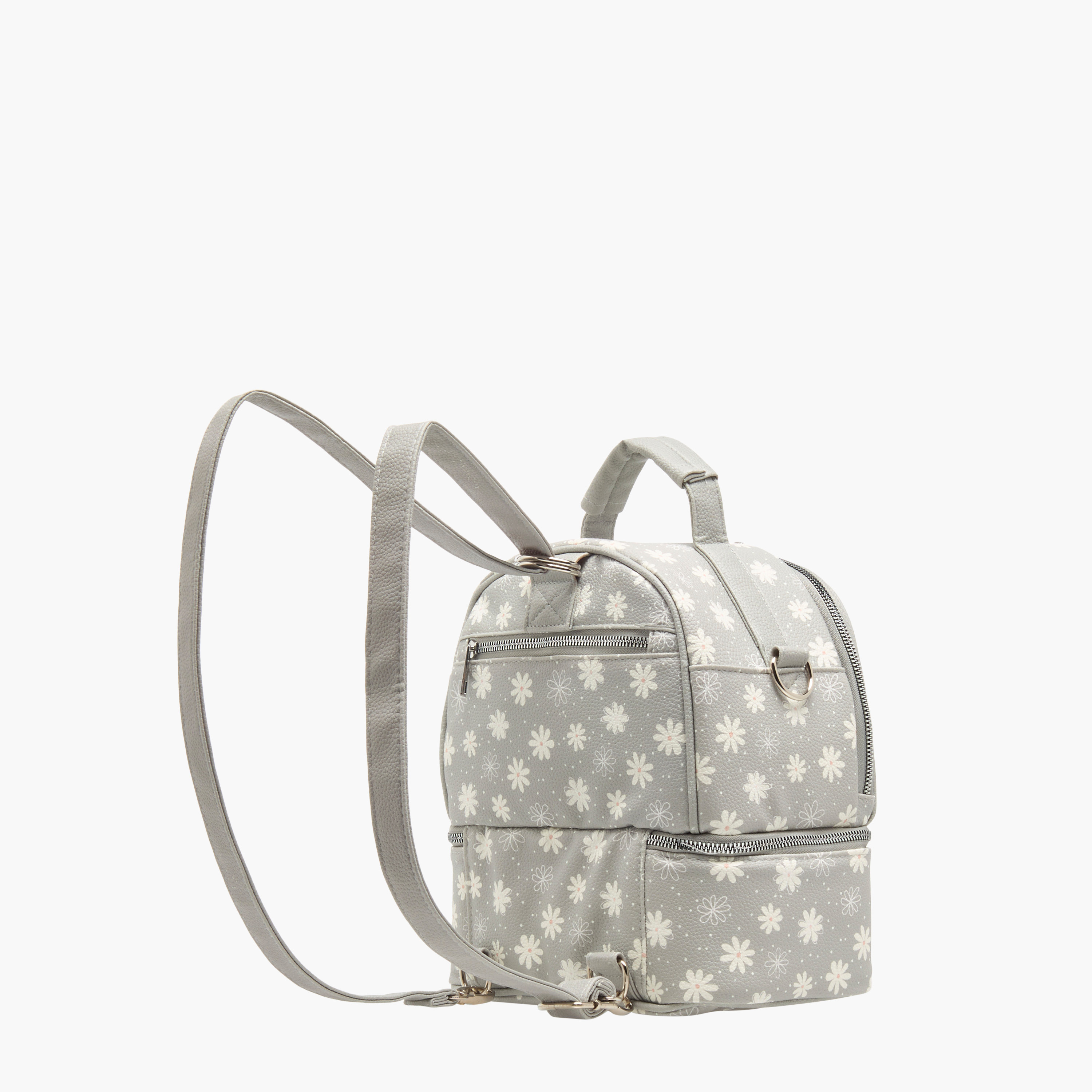 Juniors Floral Print Food and Bottle Bag with Adjustable Straps-baby-diapering-diaperbags-image-6