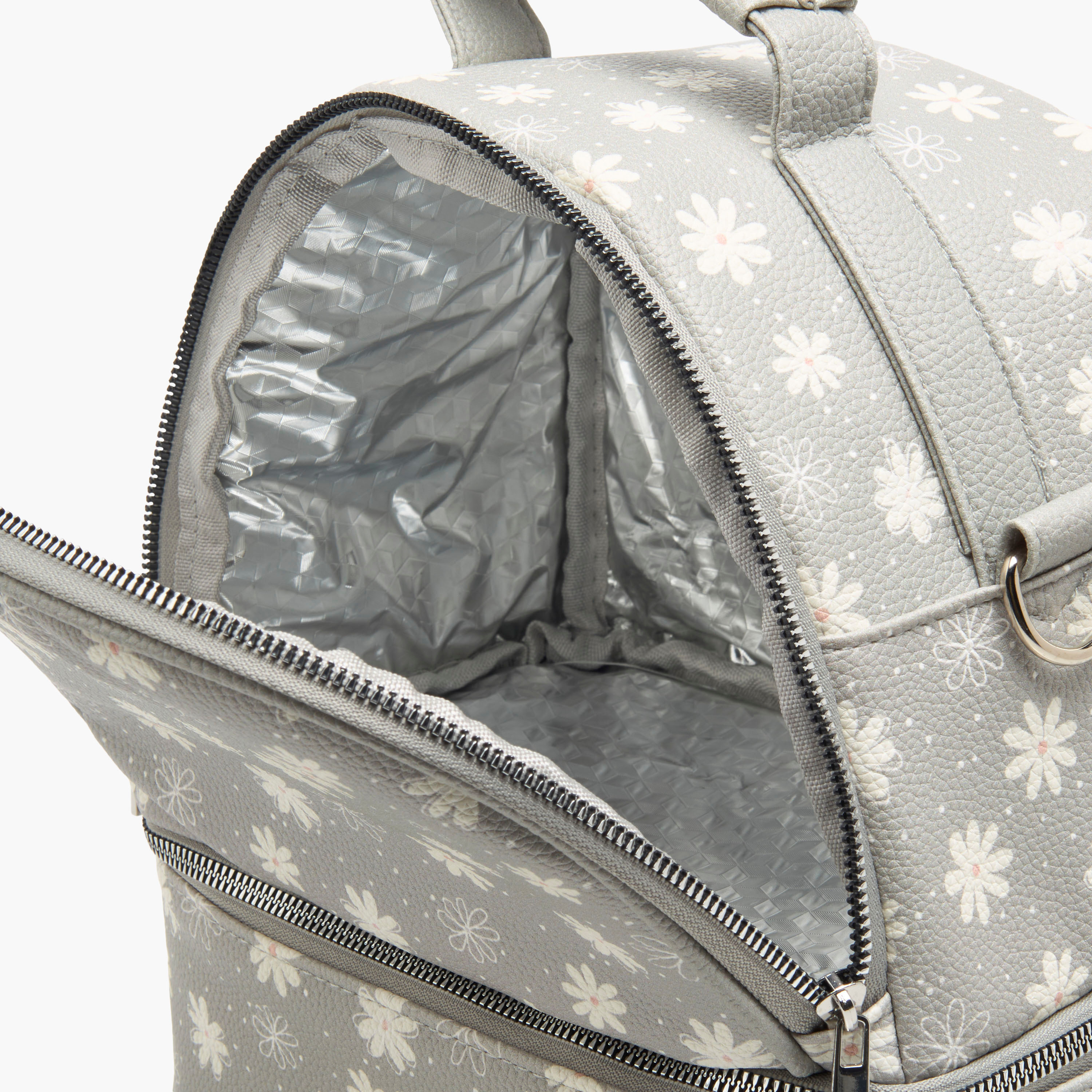 Juniors Floral Print Food and Bottle Bag with Adjustable Straps-baby-diapering-diaperbags-image-8