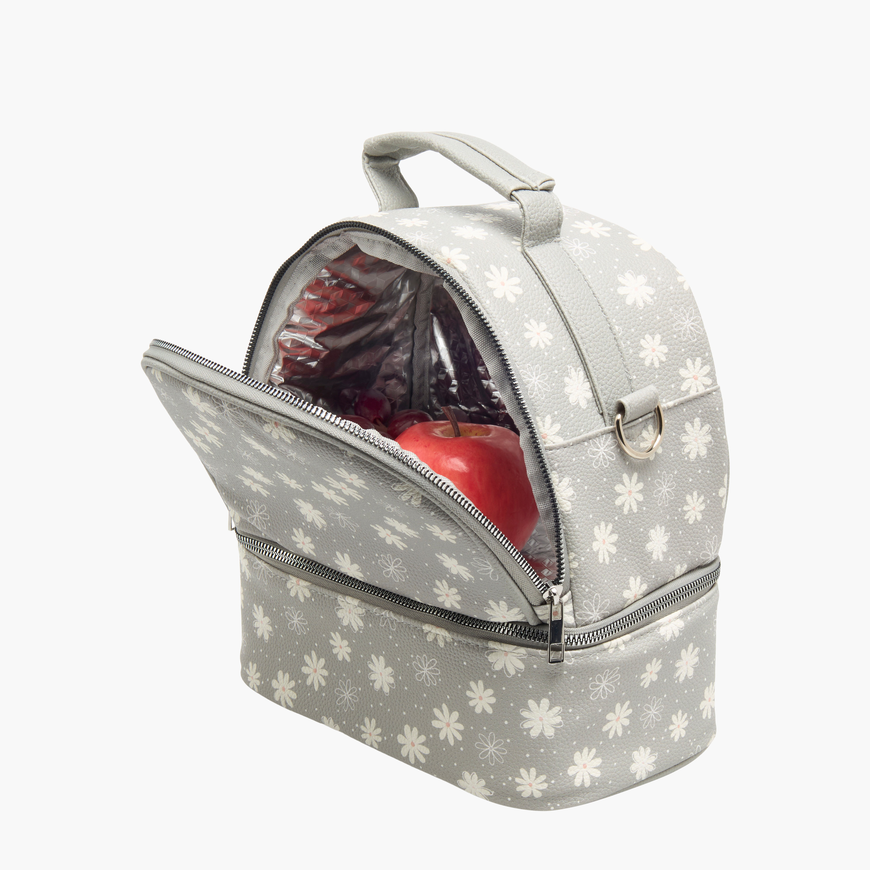 Juniors Floral Print Food and Bottle Bag with Adjustable Straps-baby-diapering-diaperbags-image-9