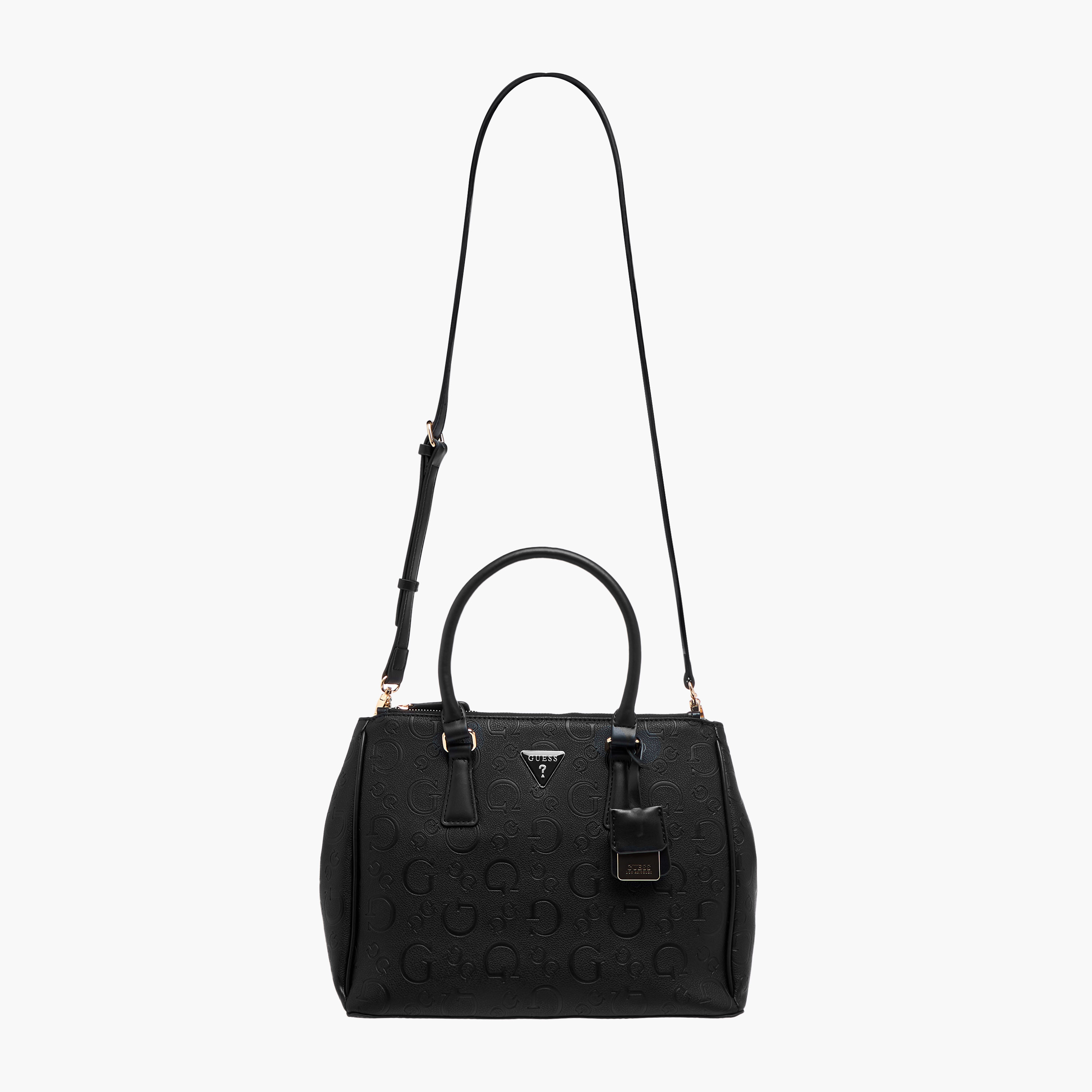 Guess Monogram Embossed Tote Bag with Detachable Strap and Zip Closure-women-bagsandwallets-handbags-image-3