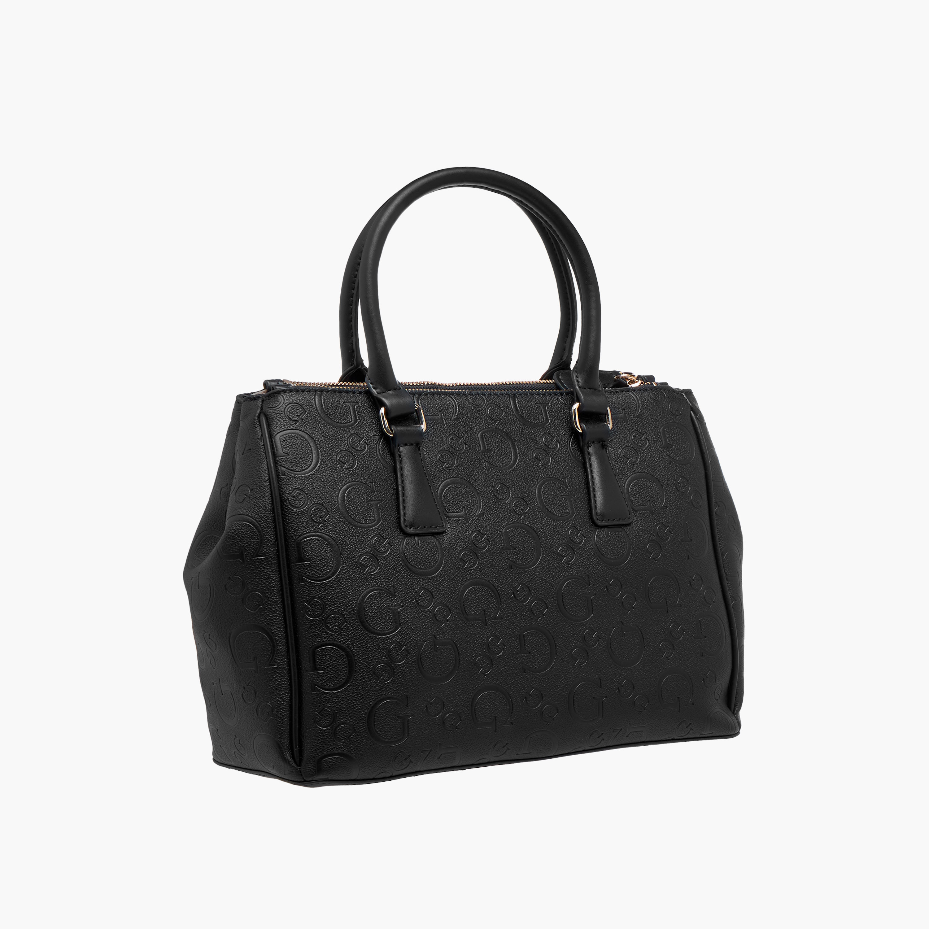Guess Monogram Embossed Tote Bag with Detachable Strap and Zip Closure-women-bagsandwallets-handbags-image-4