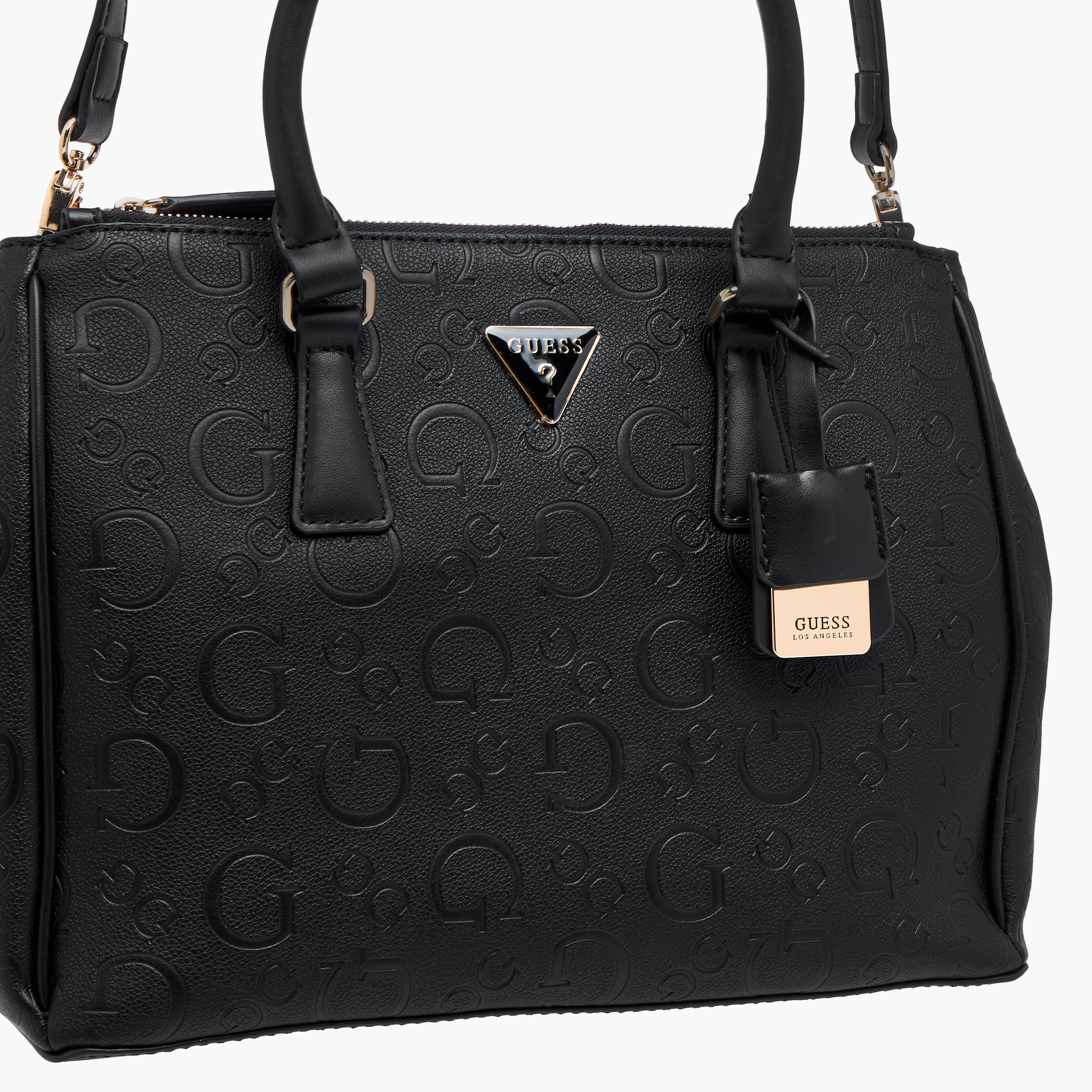Guess Monogram Embossed Tote Bag with Detachable Strap and Zip Closure-women-bagsandwallets-handbags-image-5