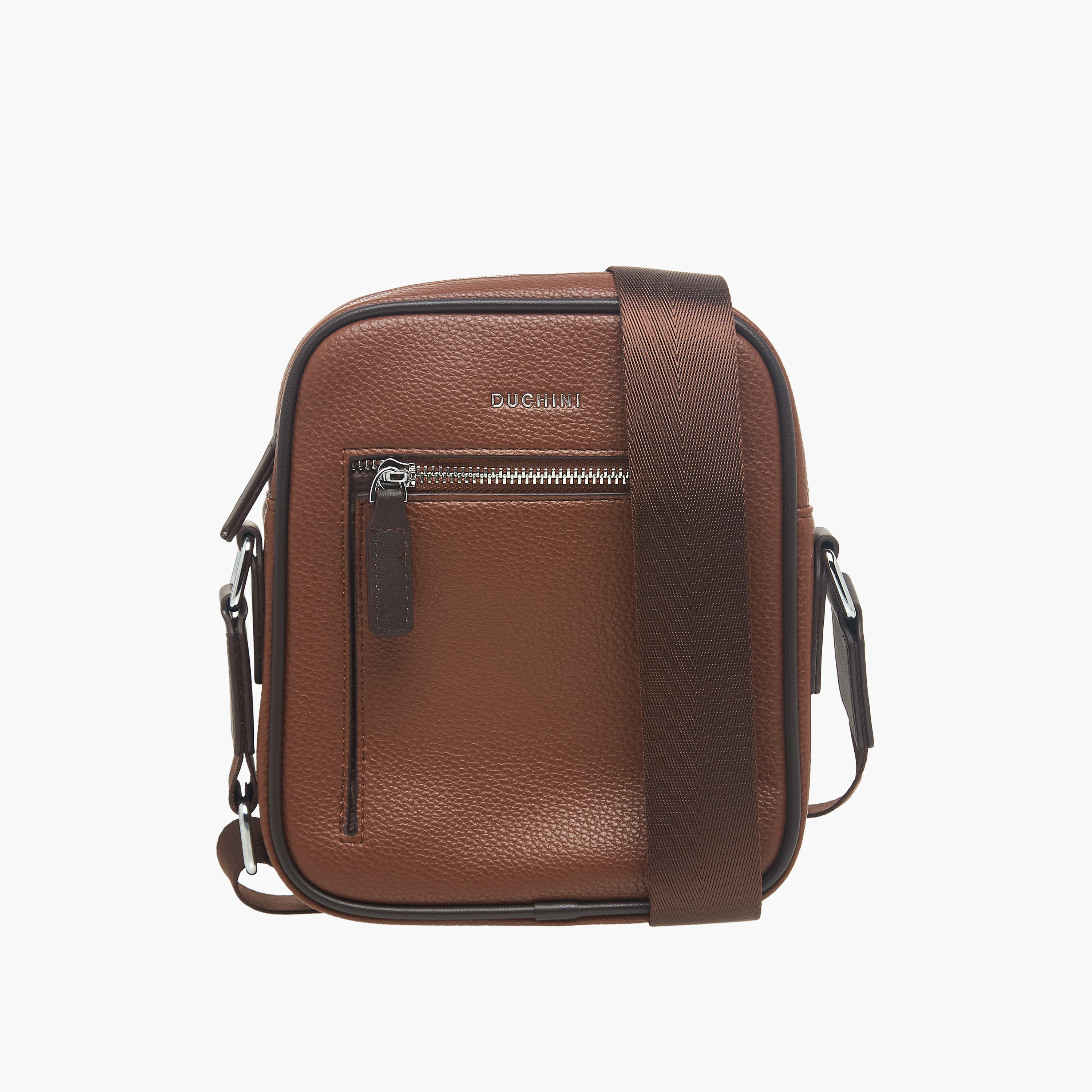 Duchini Men Solid Adjustable Strap Crossbody Bag-men-bags-image-1