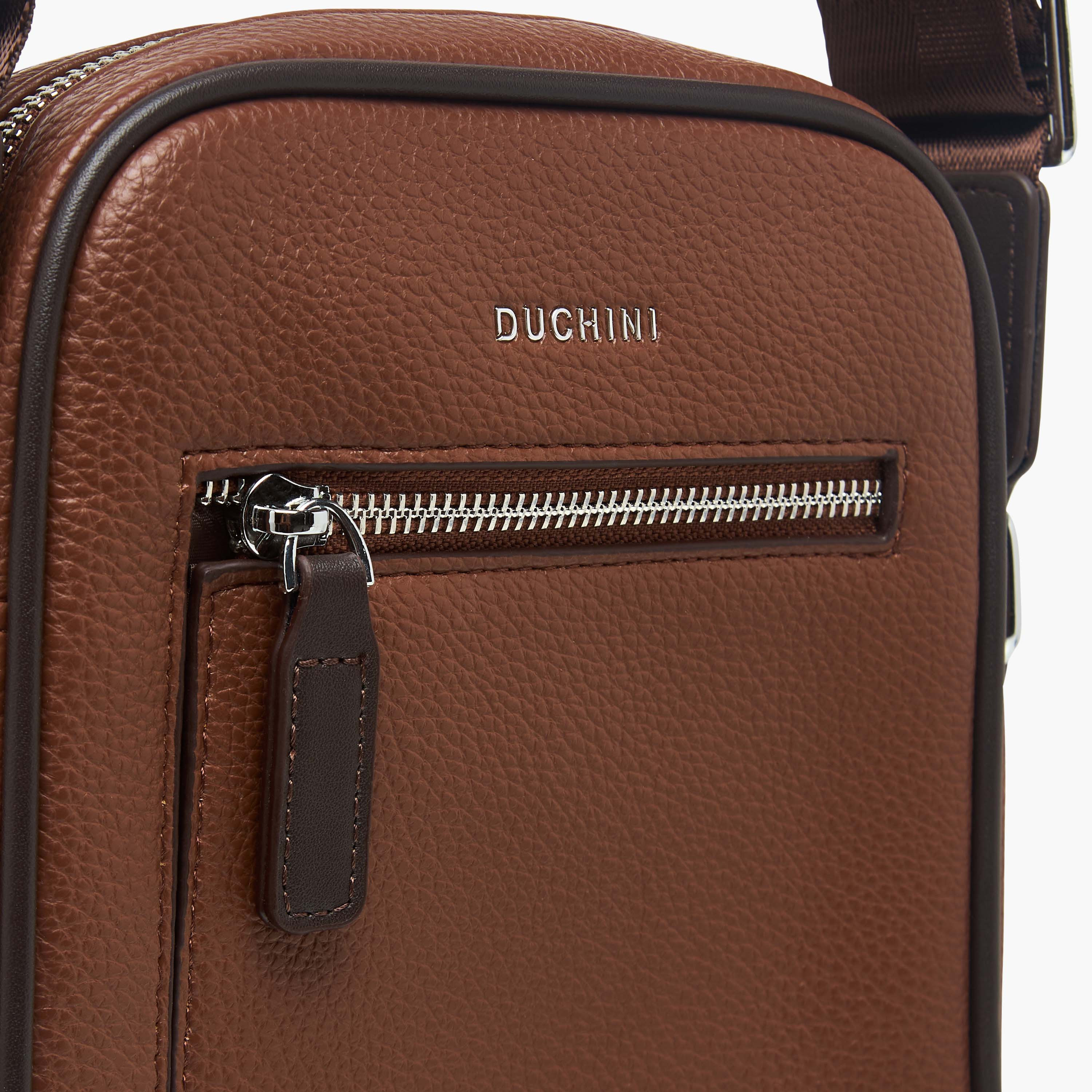 Duchini Men Solid Adjustable Strap Crossbody Bag-men-bags-image-4