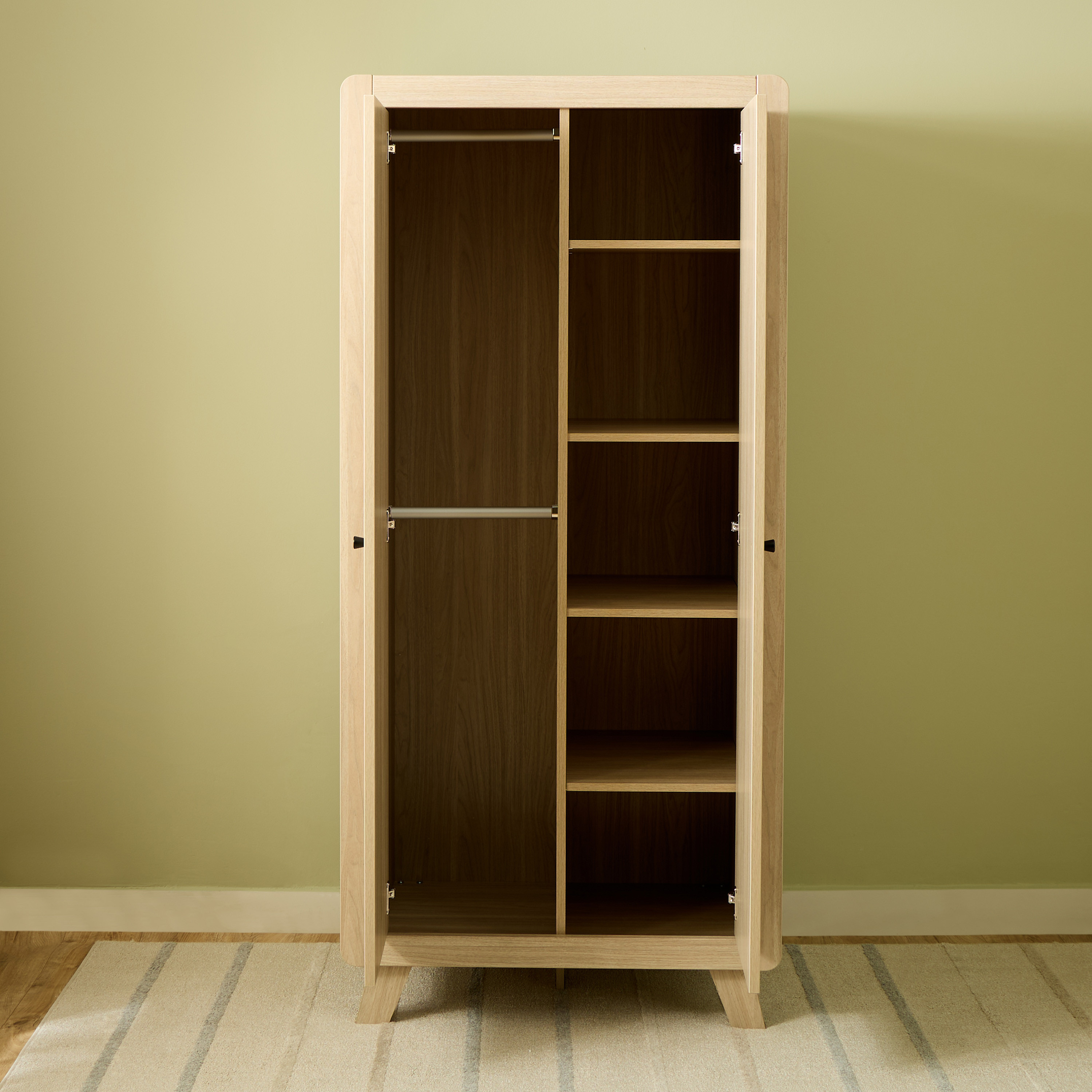 Giggles Oscar Nursery Wardrobe with Hanging Space - Wood-baby-nursery-furniture-wardrobesandstorage-image-5