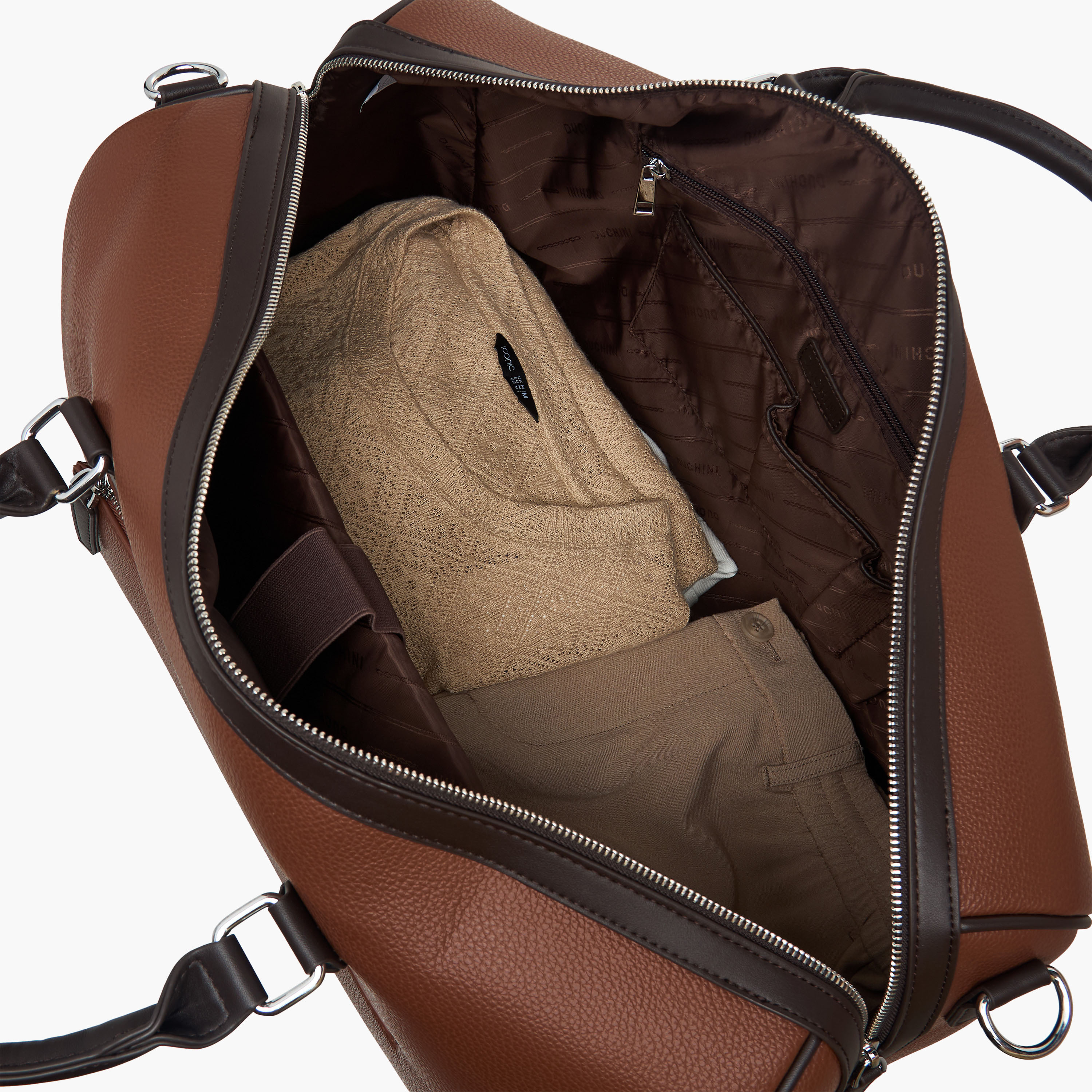 Duchini Solid Duffle Bag with Zip Closure and Detachable Strap-travel-luggagesandbags-dufflebags-image-8
