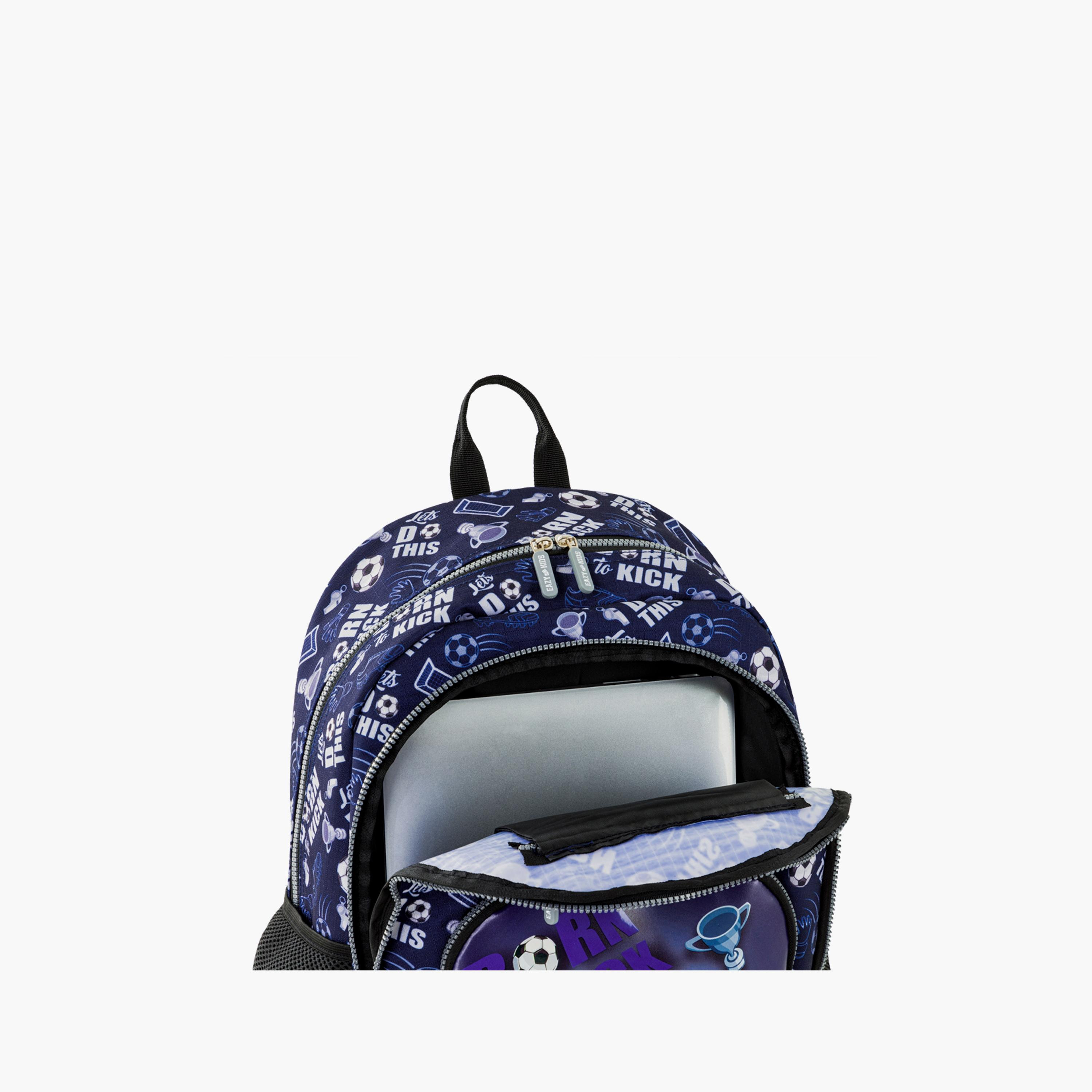 Eazy Kids Printed Backpack with Lunch Bag & Pencil Case - Football - 18 Inch-school-bagsandbackpacks-sets-image-5