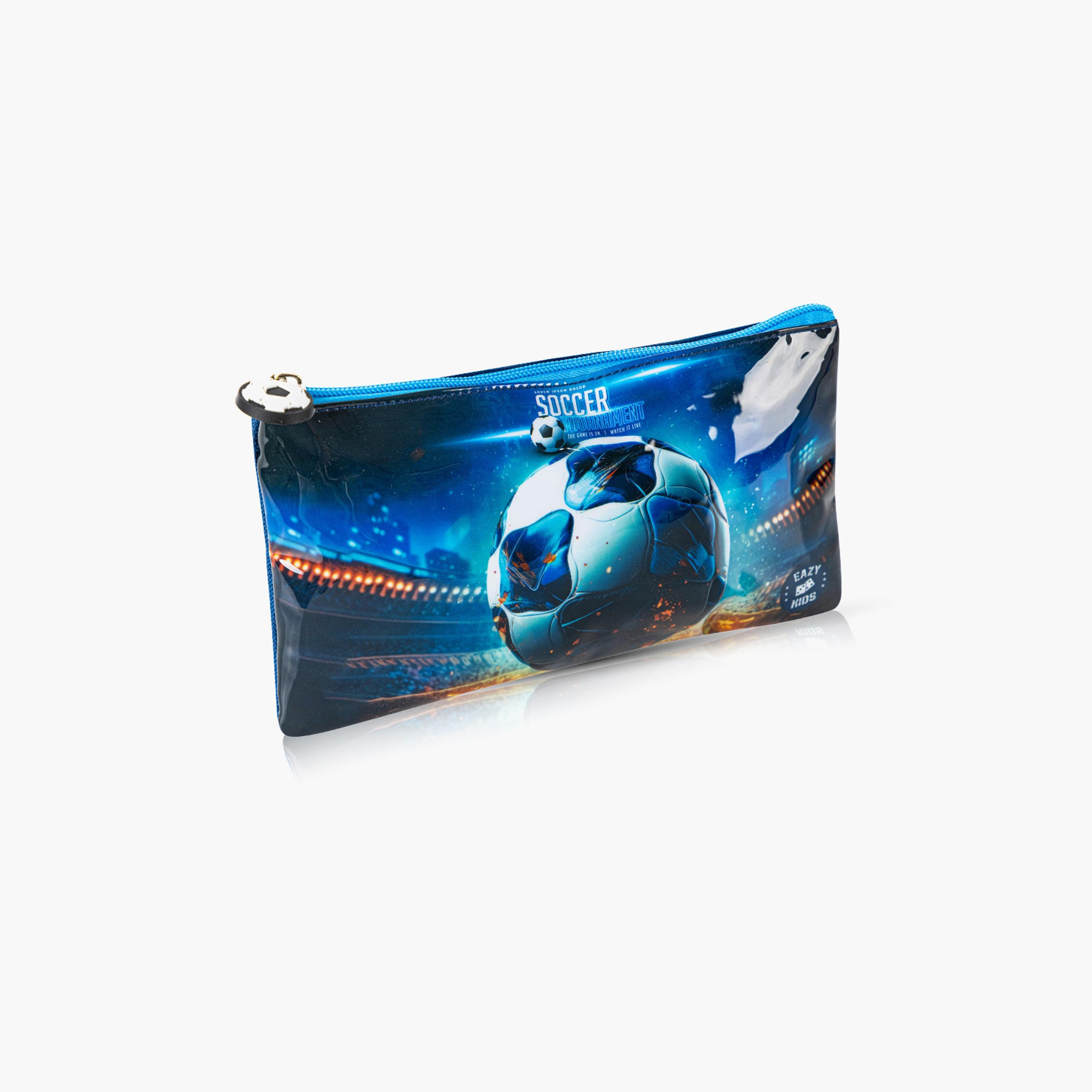 Eazy Kids 5-Piece Printed Trolley School Bag - Football - 16 Inch-school-bagsandbackpacks-trolleybags-image-12