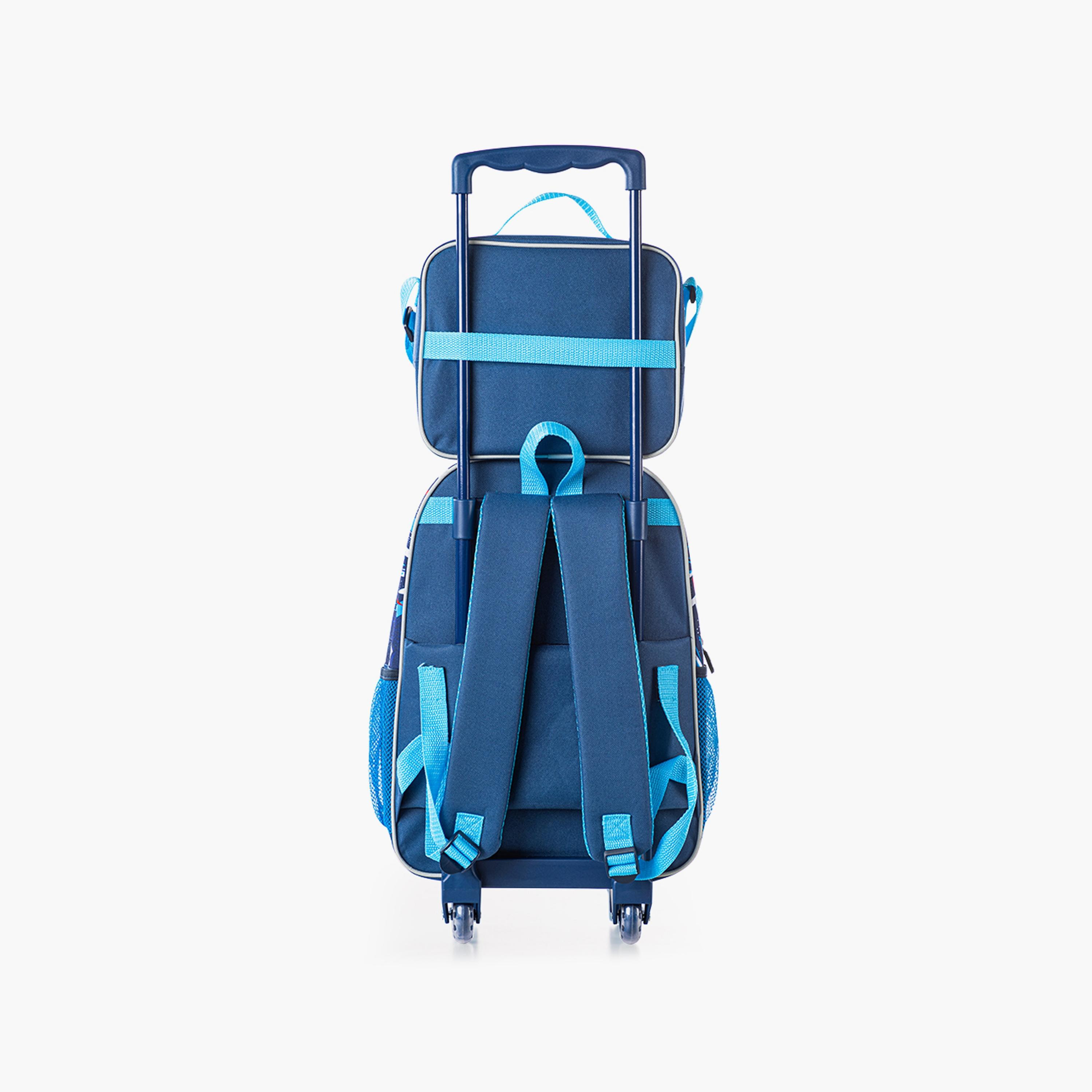 Eazy Kids 5-Piece Printed Trolley School Bag - Football - 16 Inch-school-bagsandbackpacks-trolleybags-image-5