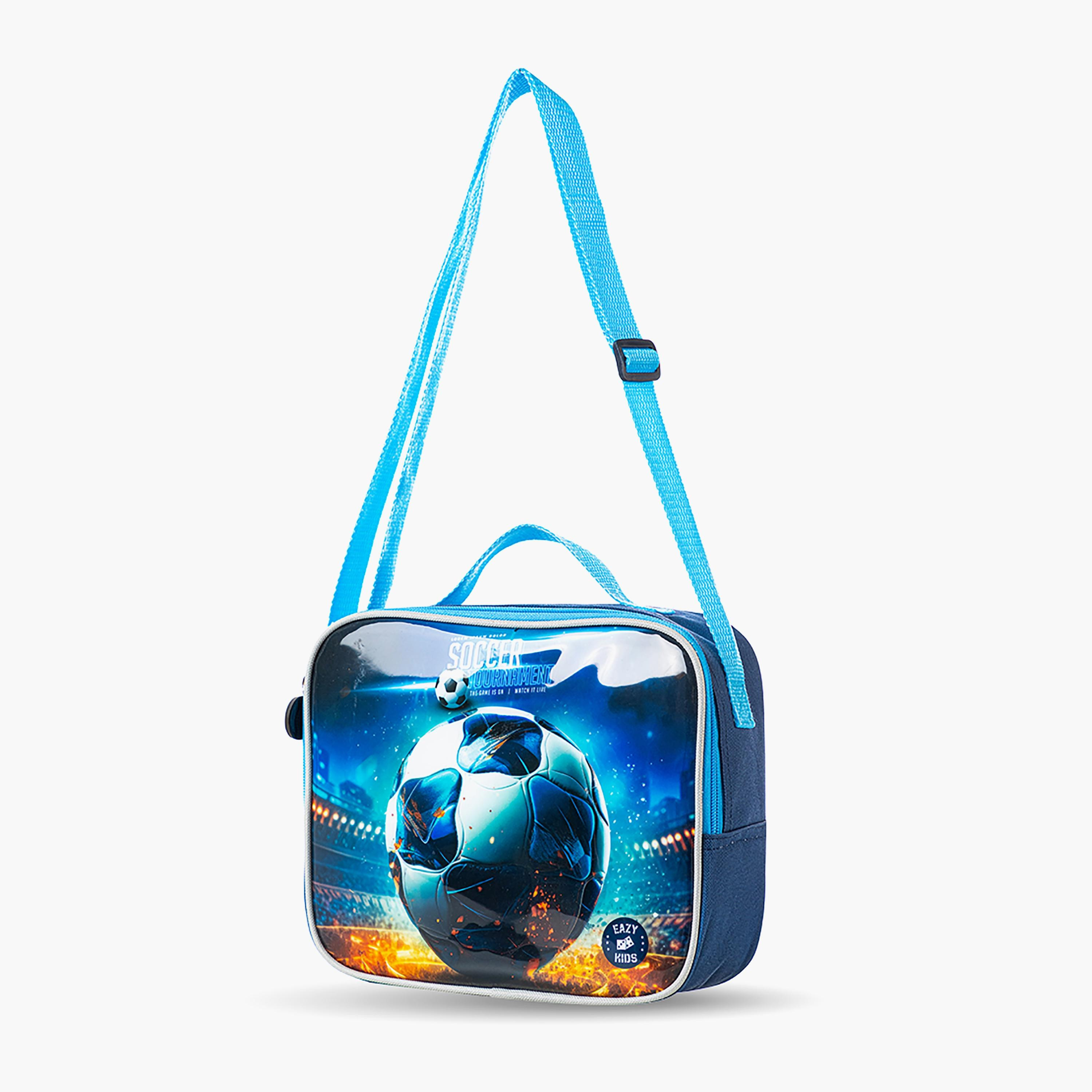 Eazy Kids 5-Piece Printed Trolley School Bag - Football - 16 Inch-school-bagsandbackpacks-trolleybags-image-9
