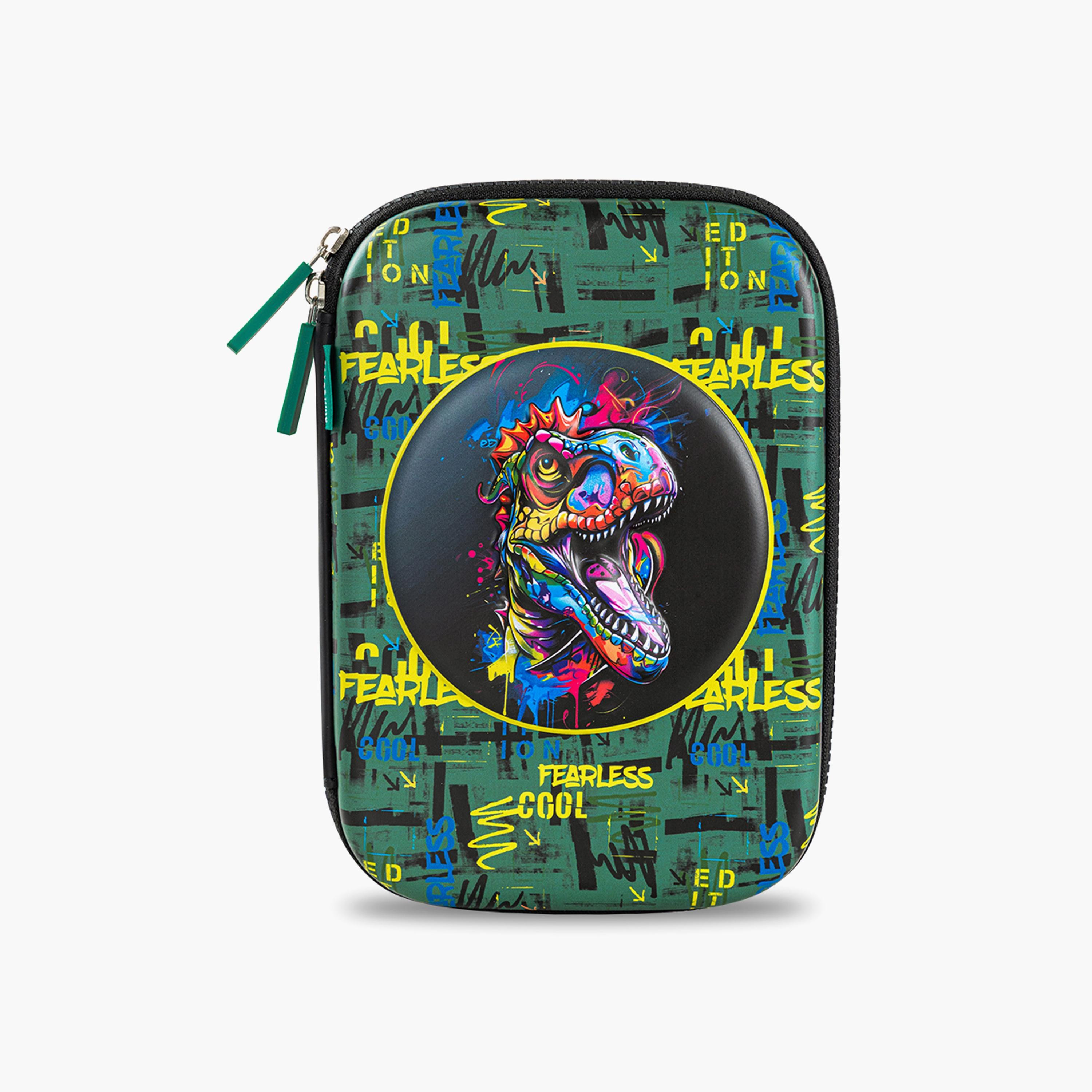 Eazy Kids Printed School Bag with Pencil Case - Dino - Green - 16 Inch-school-bagsandbackpacks-sets-image-5
