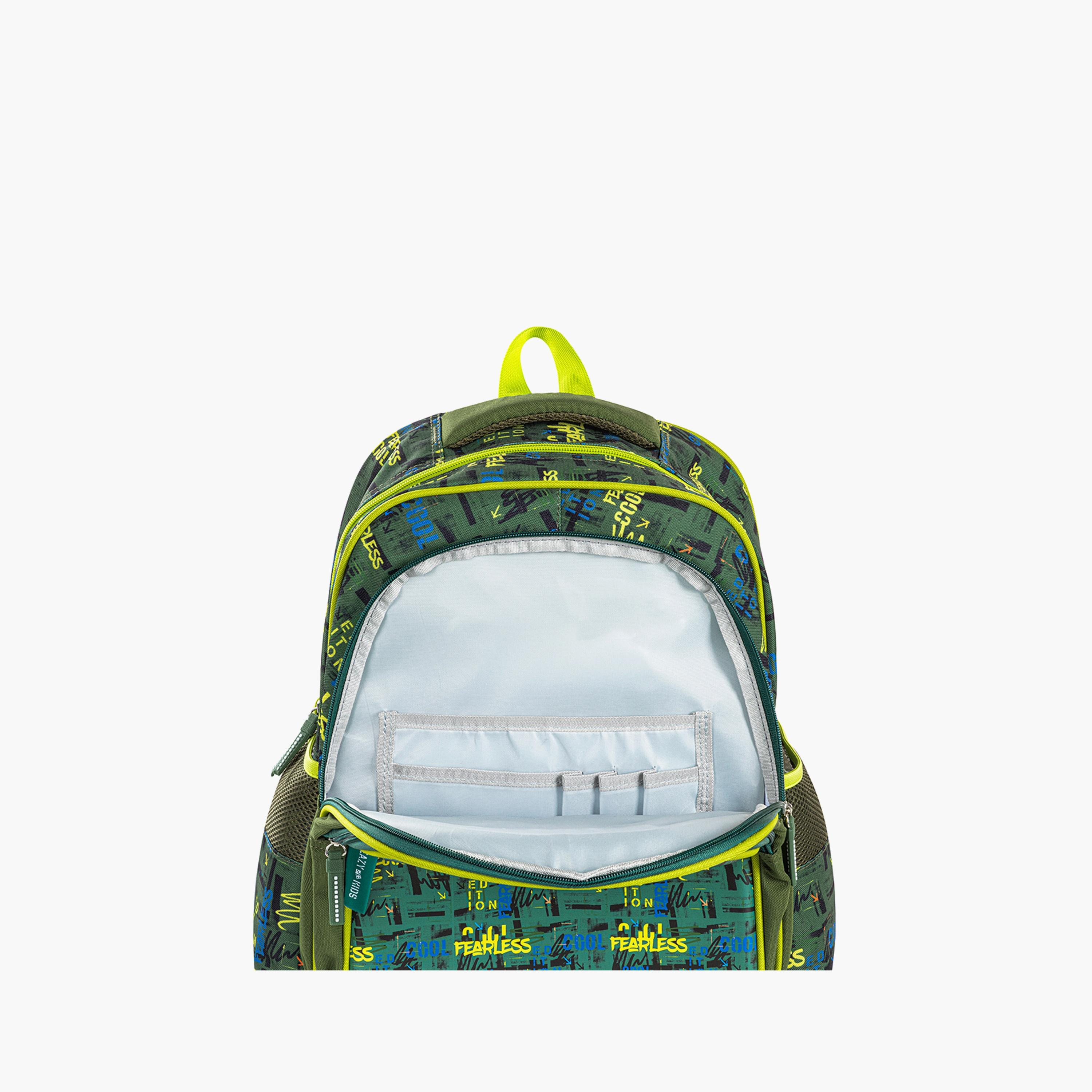 Eazy Kids Printed School Bag with Pencil Case - Dino - Green - 16 Inch-school-bagsandbackpacks-sets-image-8