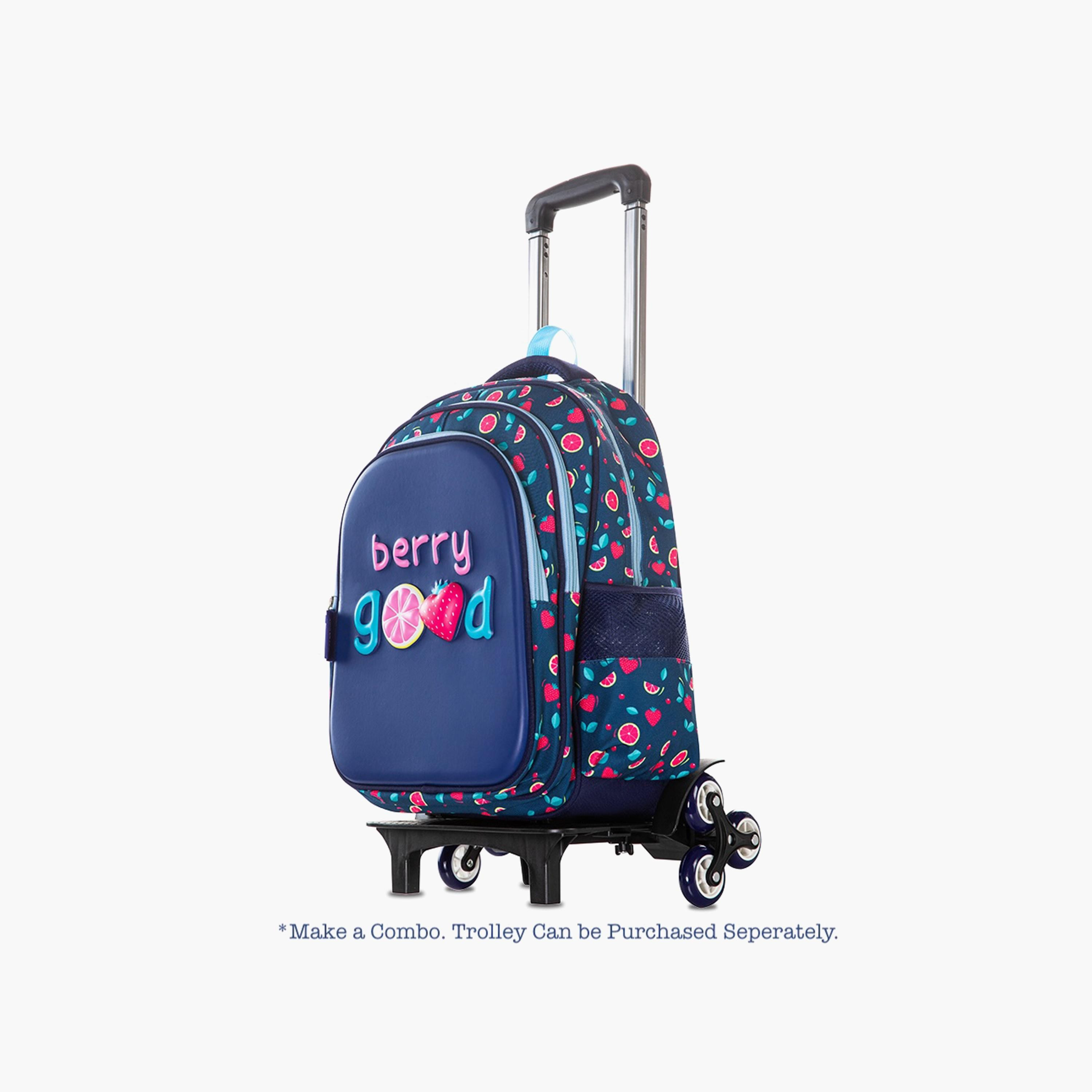 Eazy Kids Printed School Bag with Pencil Case - Berry Good - Blue - 16 Inch-school-bagsandbackpacks-sets-image-2