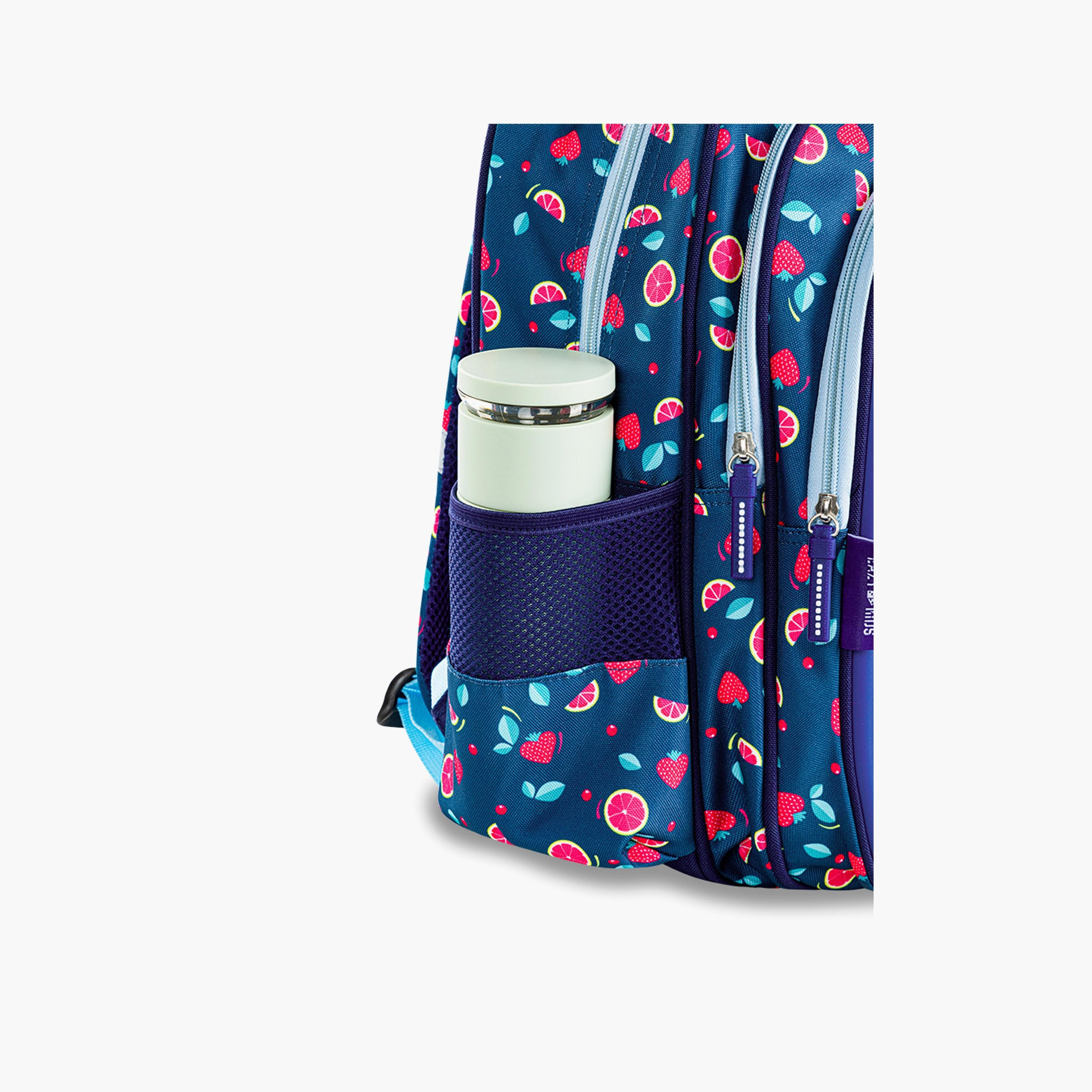 Eazy Kids Printed School Bag with Pencil Case - Berry Good - Blue - 16 Inch-school-bagsandbackpacks-sets-image-5