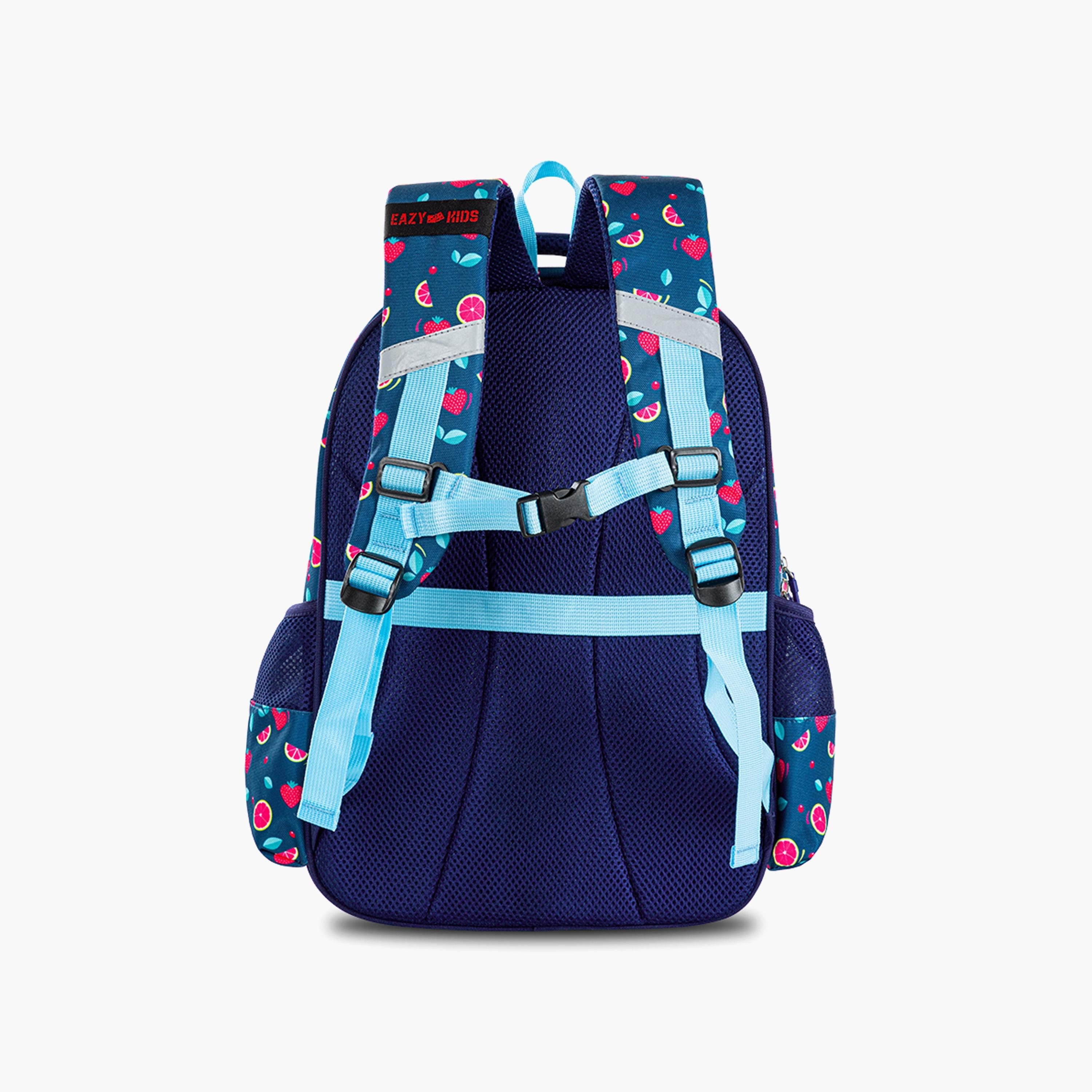 Eazy Kids Printed School Bag with Pencil Case - Berry Good - Blue - 16 Inch-school-bagsandbackpacks-sets-image-9