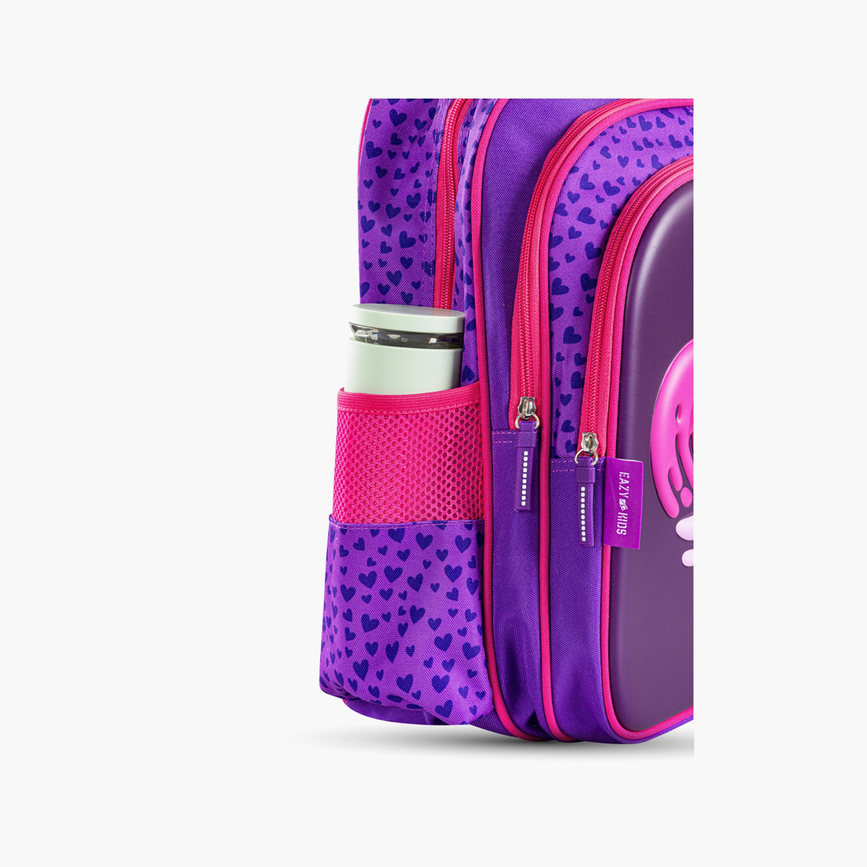 Eazy Kids Printed School Bag - Love & Hugs - Purple - 16 Inch-school-bagsandbackpacks-sets-image-9