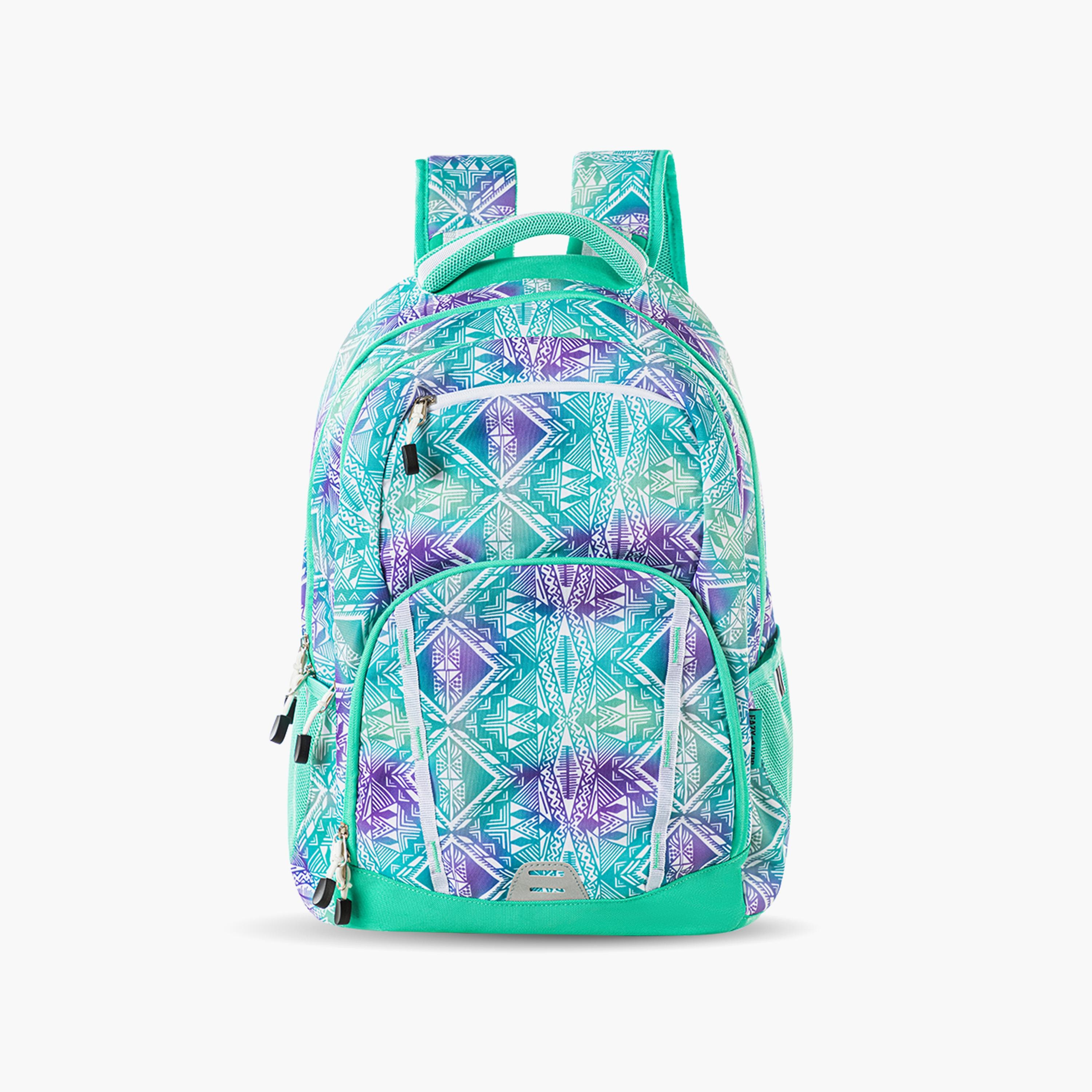 Eazy Kids Printed School Bag - Geometrical - Green - 18 Inch-school-bagsandbackpacks-backpacks-image-1