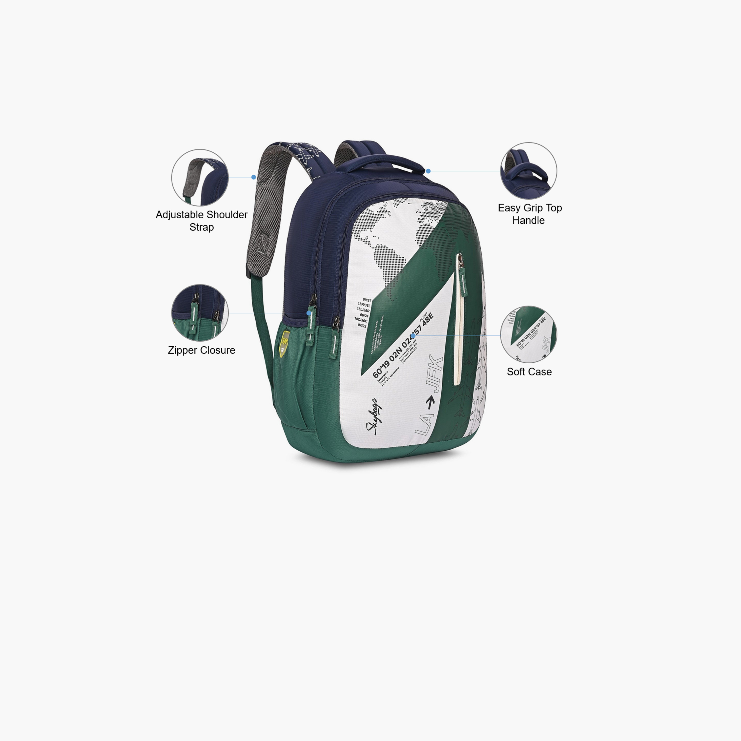 Skybags 23 L Backpack, Polyester, Adjustable Shoulder Straps | Atlas-02-travel-luggagesandbags-backpacks-image-3