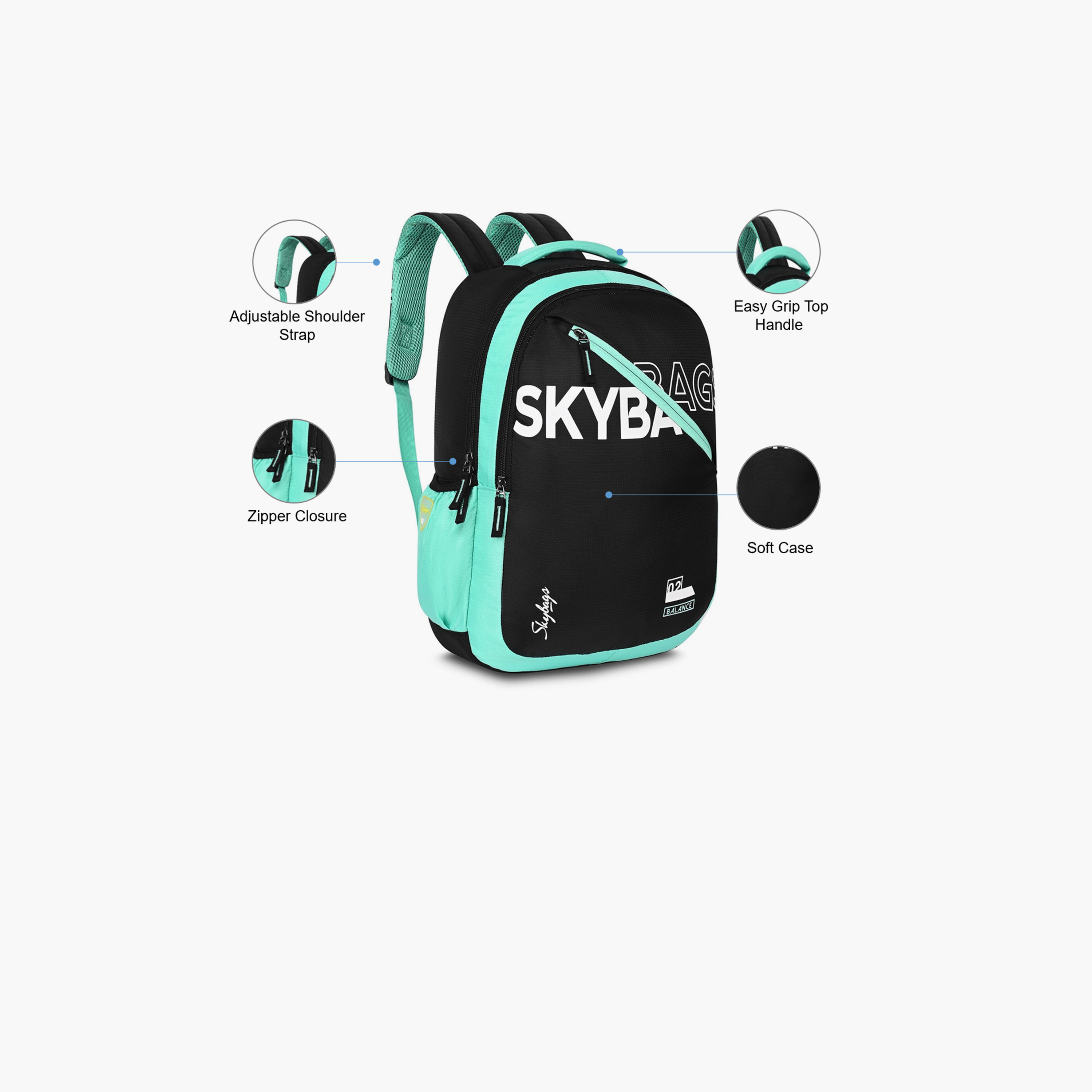 Skybags 23 L Backpack, Polyester, Adjustable Shoulder Straps | Atlas-04-travel-luggagesandbags-backpacks-image-3