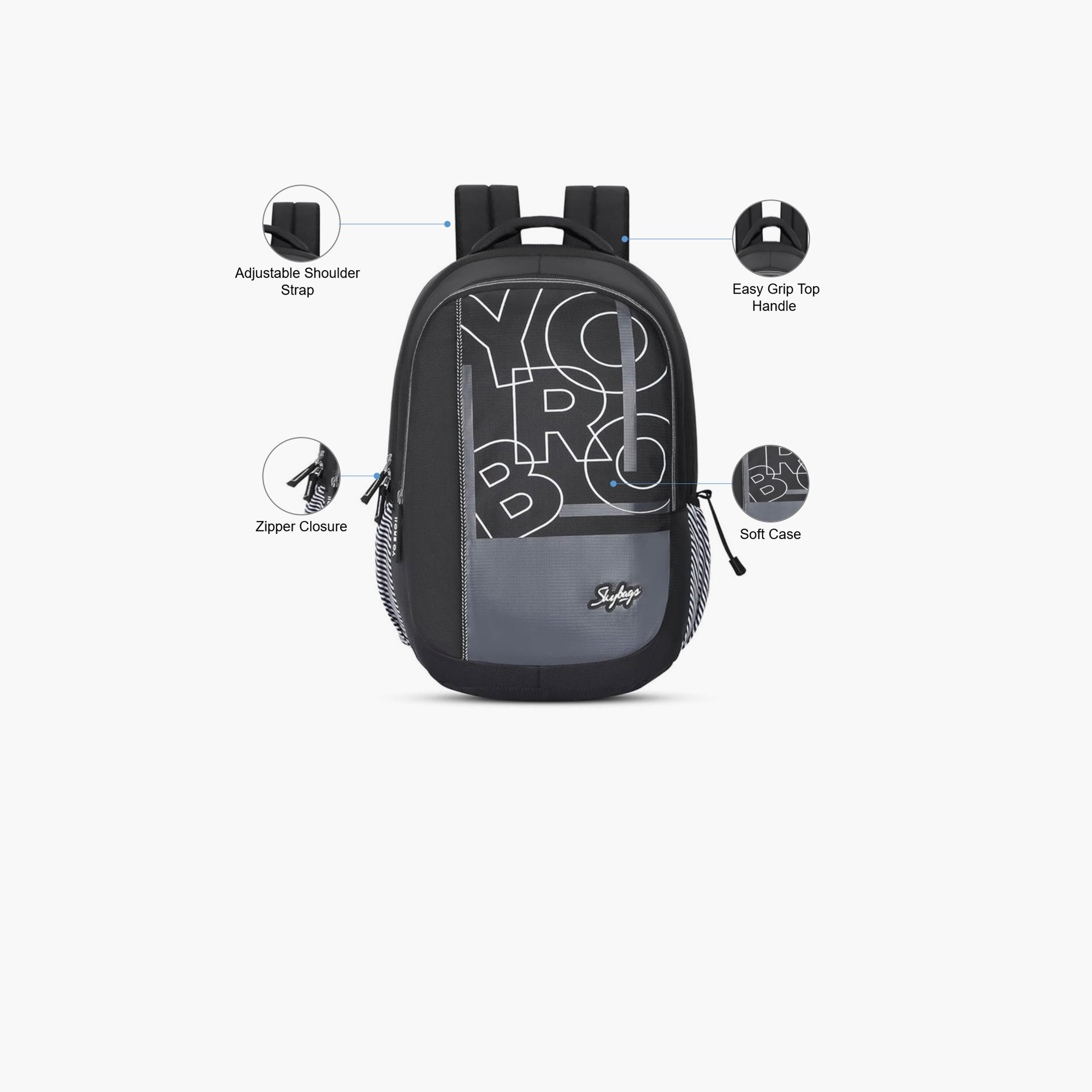 Skybags 32 L Backpack, Polyester, Adjustable Shoulder Straps | KLAN-03-travel-luggagesandbags-backpacks-image-3