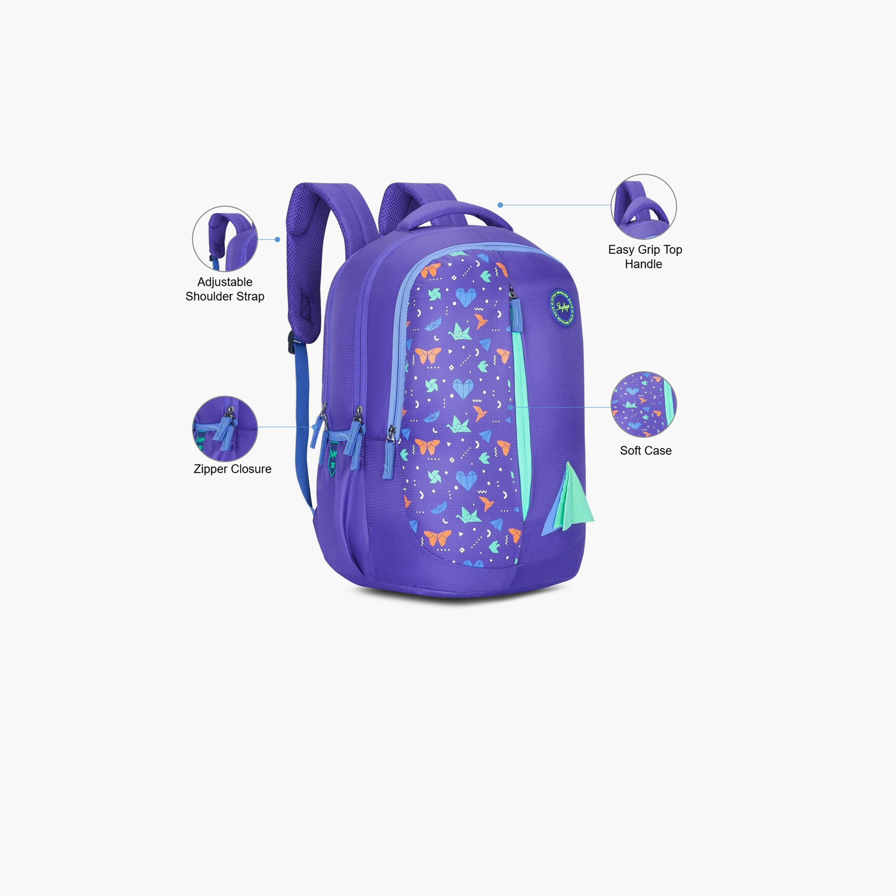 Skybags 32 L Backpack, Polyester, Adjustable Shoulder Straps | KLAN-09-travel-luggagesandbags-backpacks-image-3
