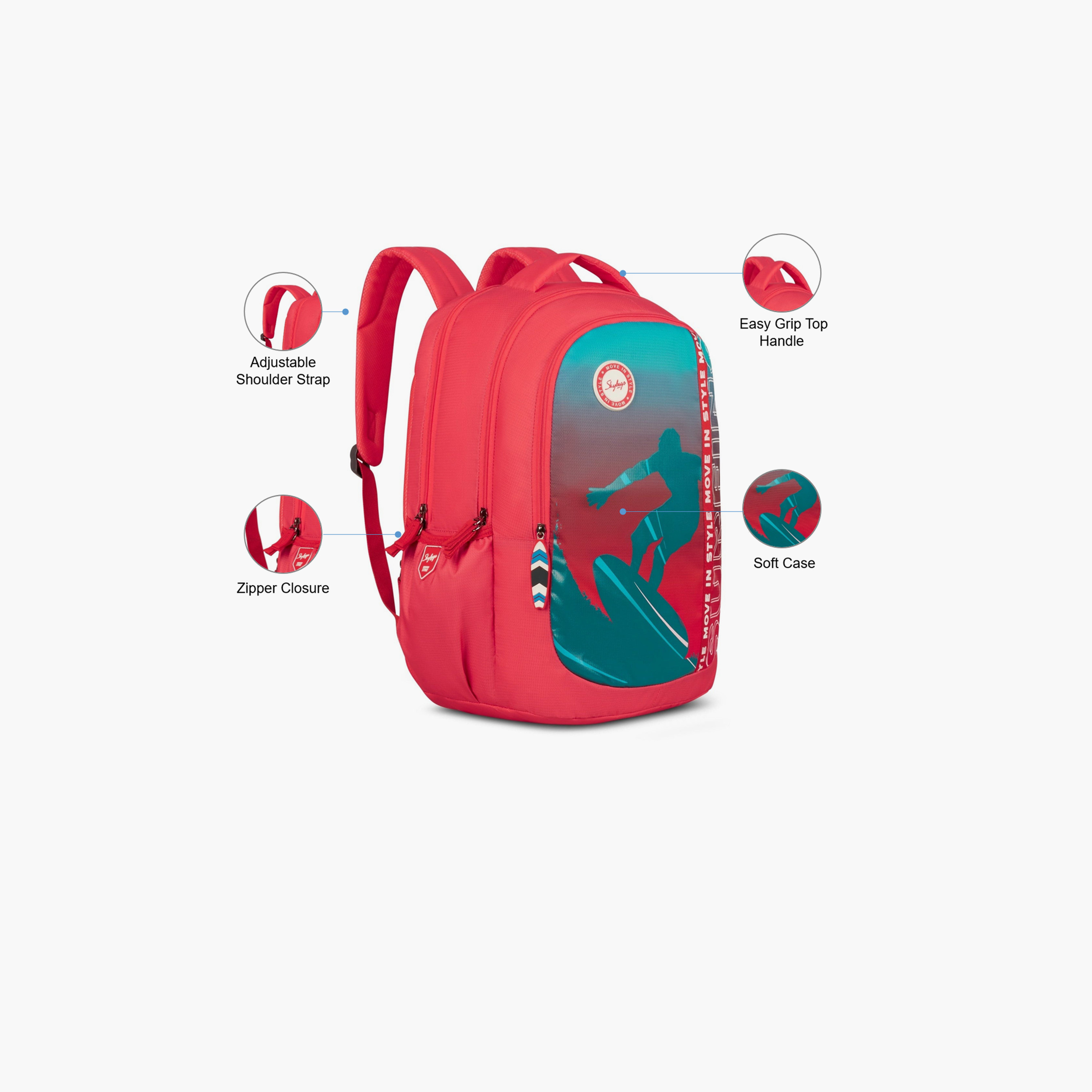 Skybags 32 L Backpack, Polyester, Adjustable Shoulder Straps | KLANPLUS-04-travel-luggagesandbags-backpacks-image-3