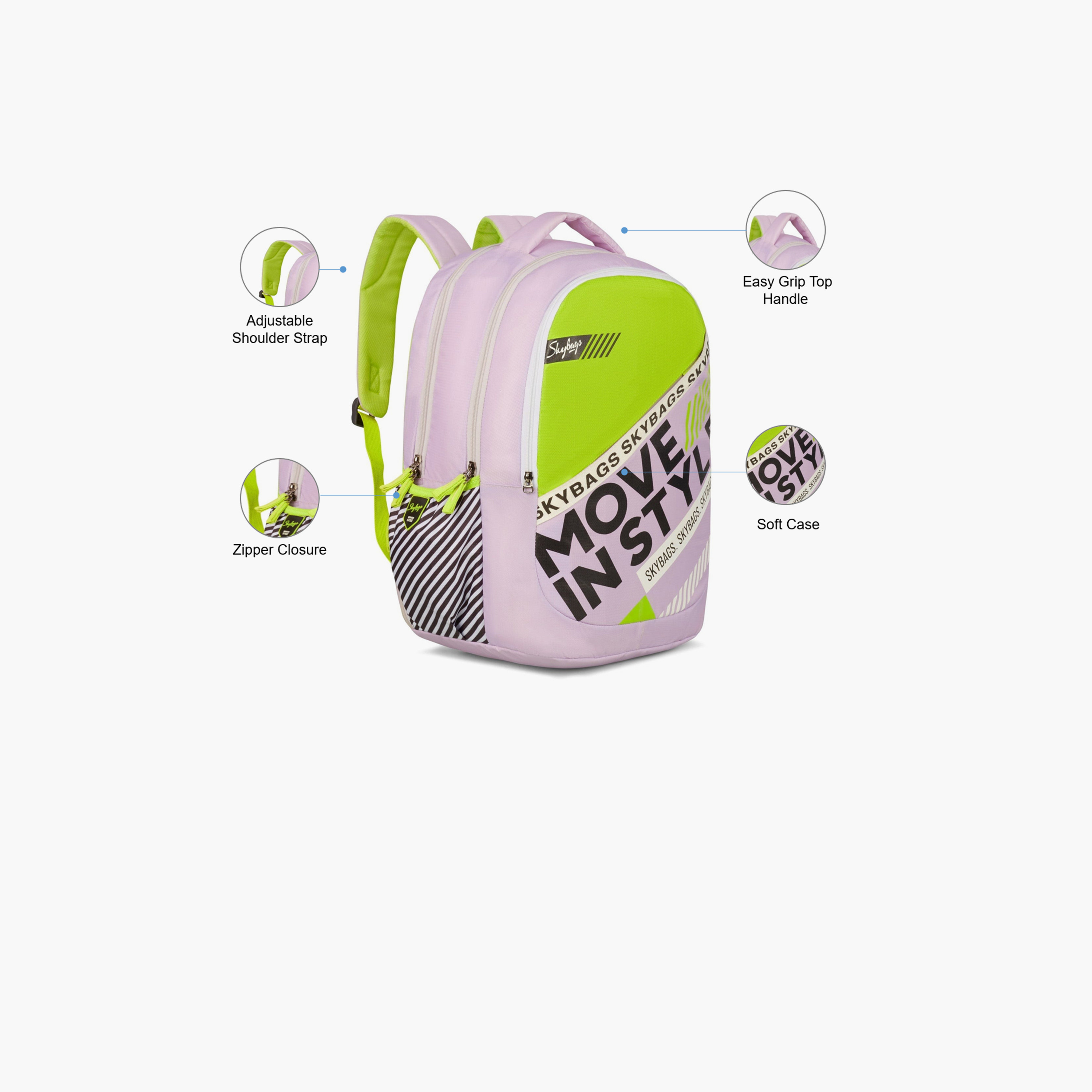 Skybags 32 L Backpack, Polyester, Adjustable Shoulder Straps | KLANPLUS-06-travel-luggagesandbags-backpacks-image-3