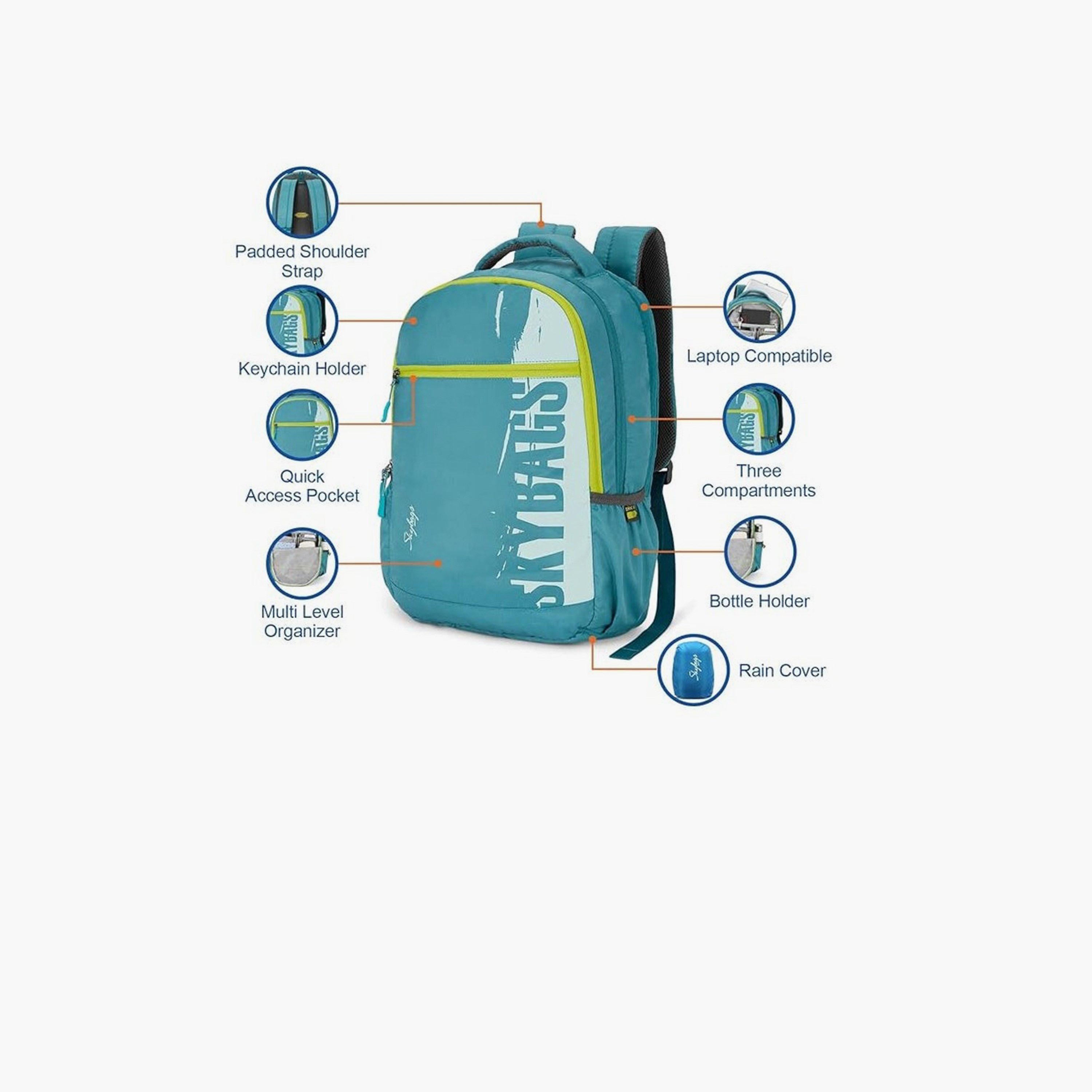 Skybags 31 L Backpack, Polyester, Adjustable Shoulder Straps | STRIDERPRO-06-travel-luggagesandbags-backpacks-image-4