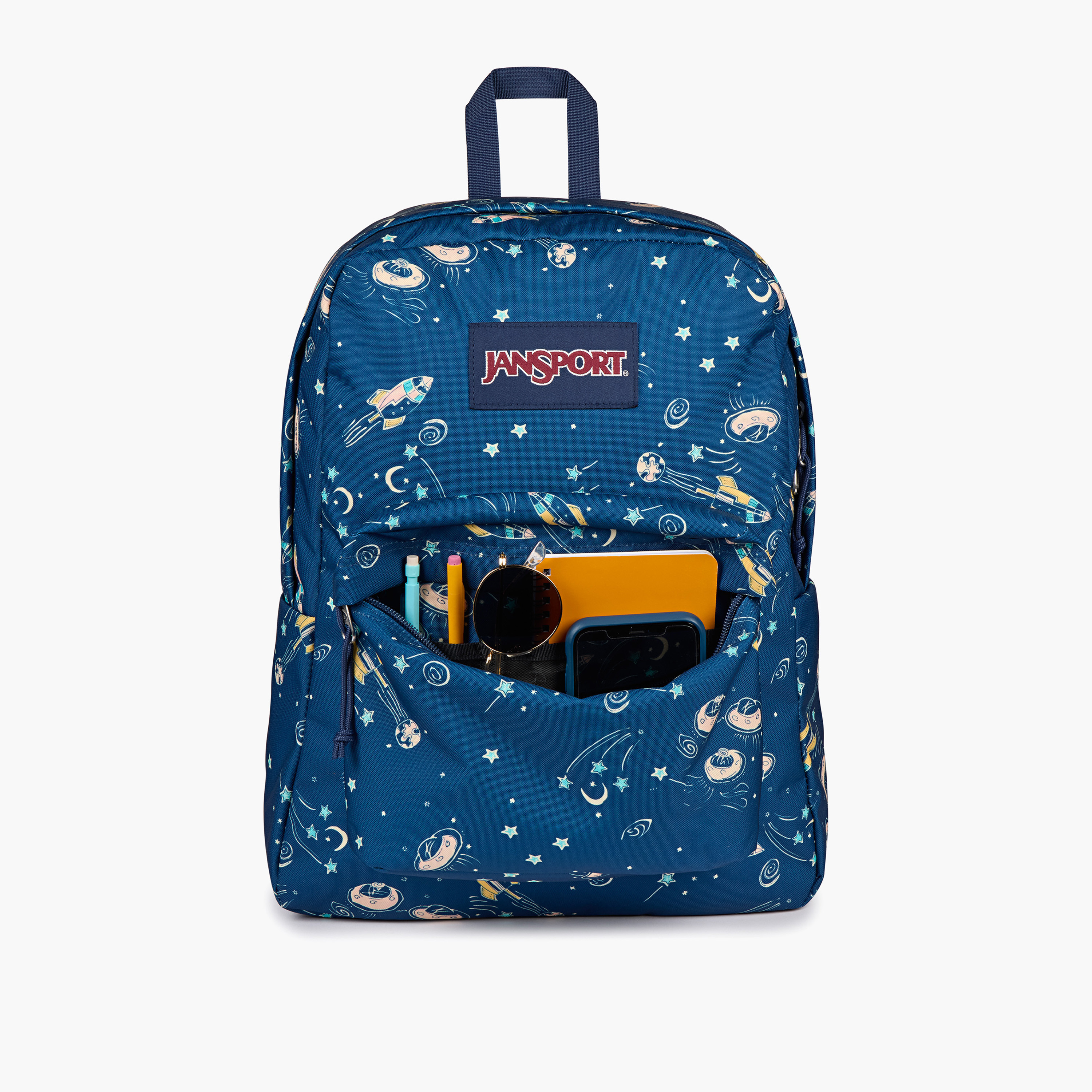 Jansport Space Print Backpack with Adjustable Straps and Zip Closure - 14x32x42 cms-school-bagsandbackpacks-backpacks-image-3