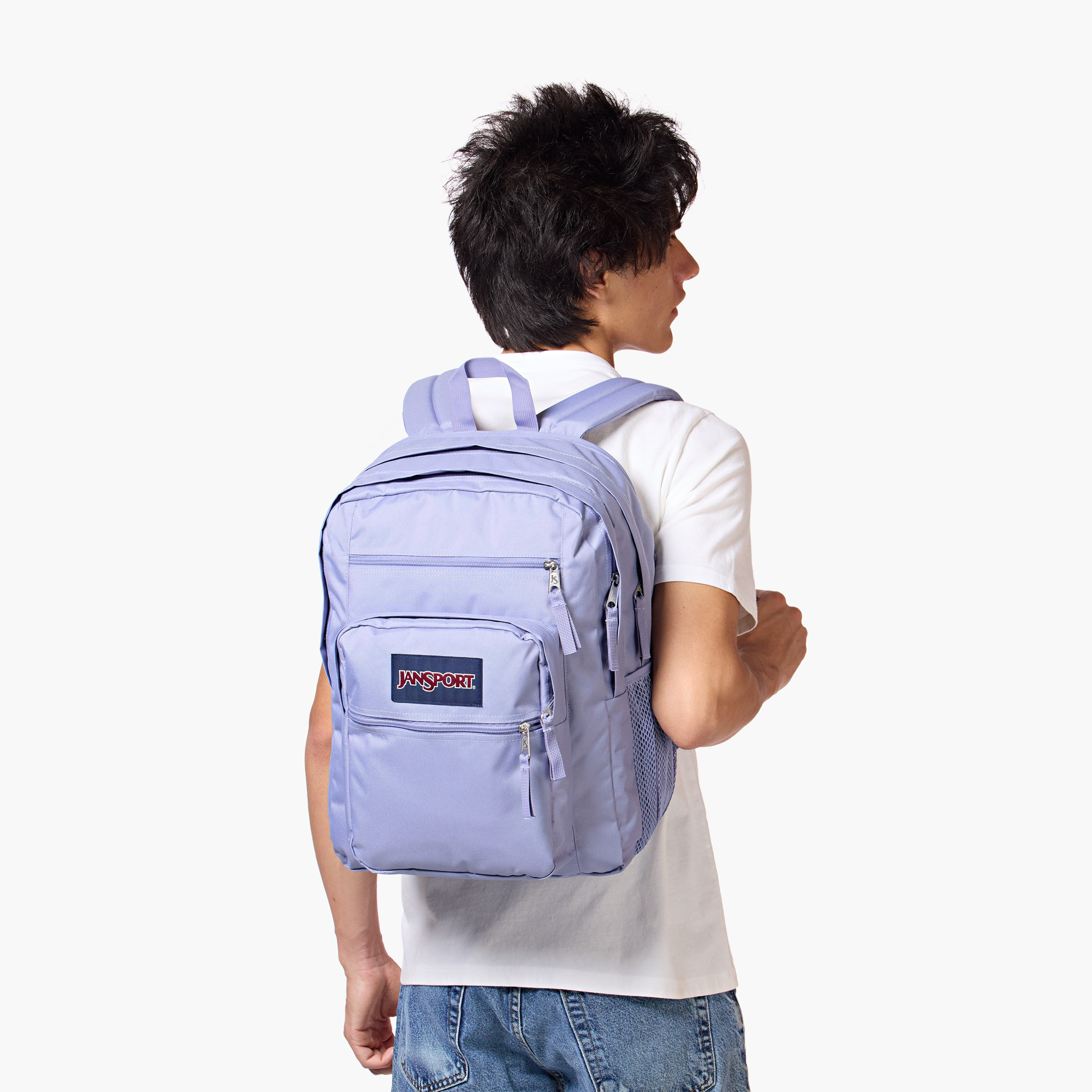 شنطة ظهر سادة بحمّالات قابلة للتعديل وسحاب إغلاق من جانسبورت - 19x33x44 سم-school-bagsandbackpacks-backpacks-image-3