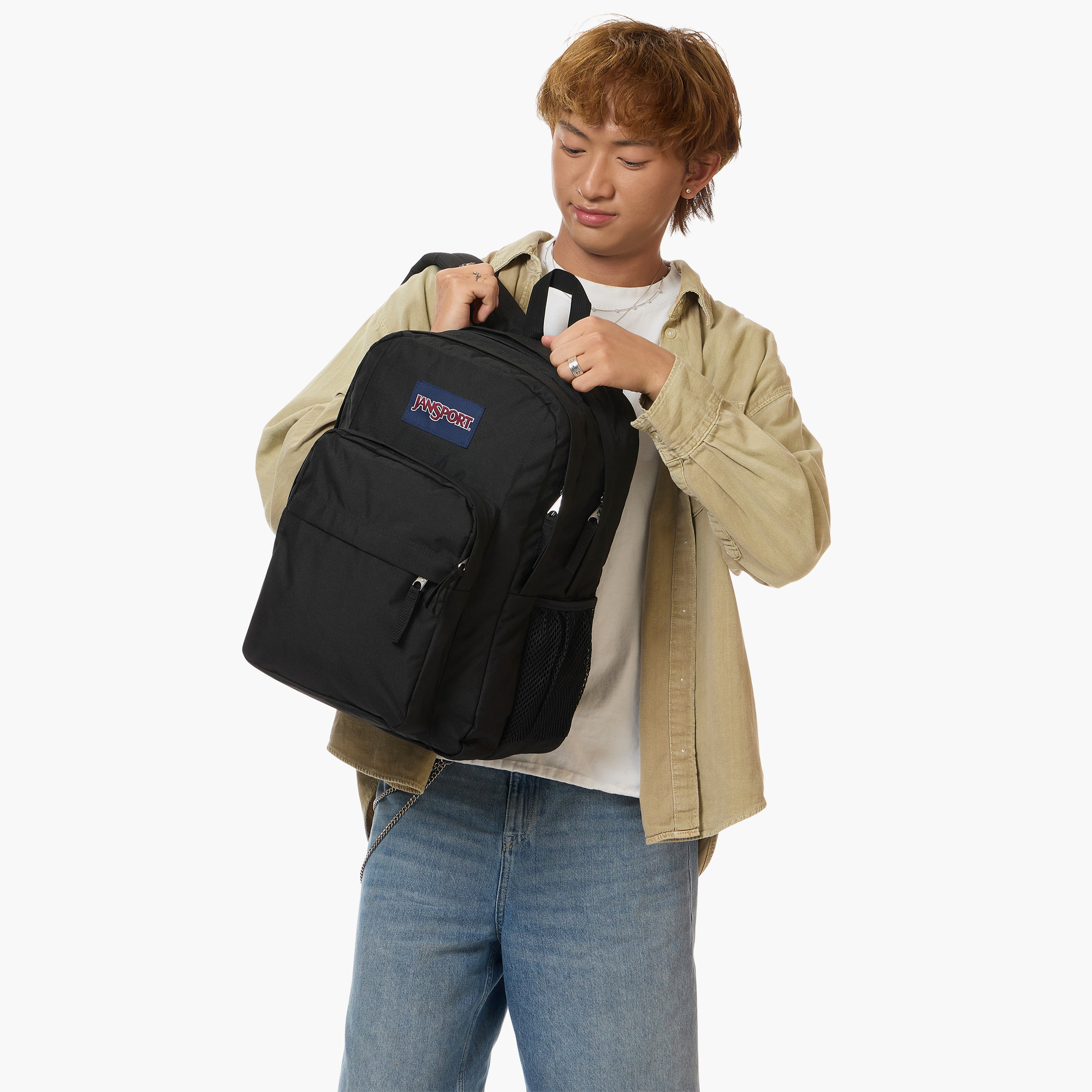 Jansport Solid Backpack with Adjustable Straps and Zip Closure - 19x33x5 cms-school-bagsandbackpacks-backpacks-image-2