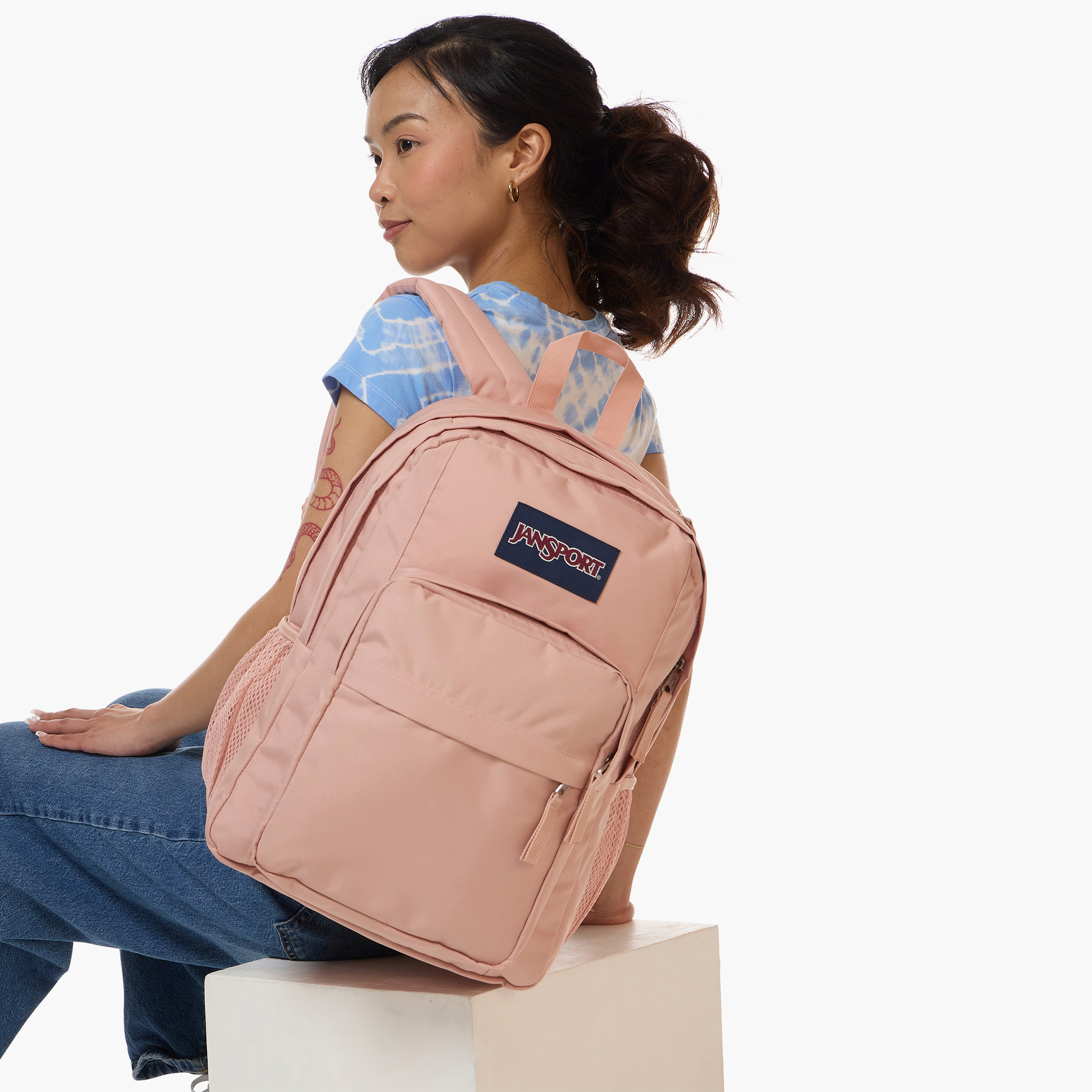 شنطة ظهر سادة بحمالات قابلة للتعديل وسحاب إغلاق من جانسبورت - 19x33x5 سم-school-bagsandbackpacks-backpacks-image-2