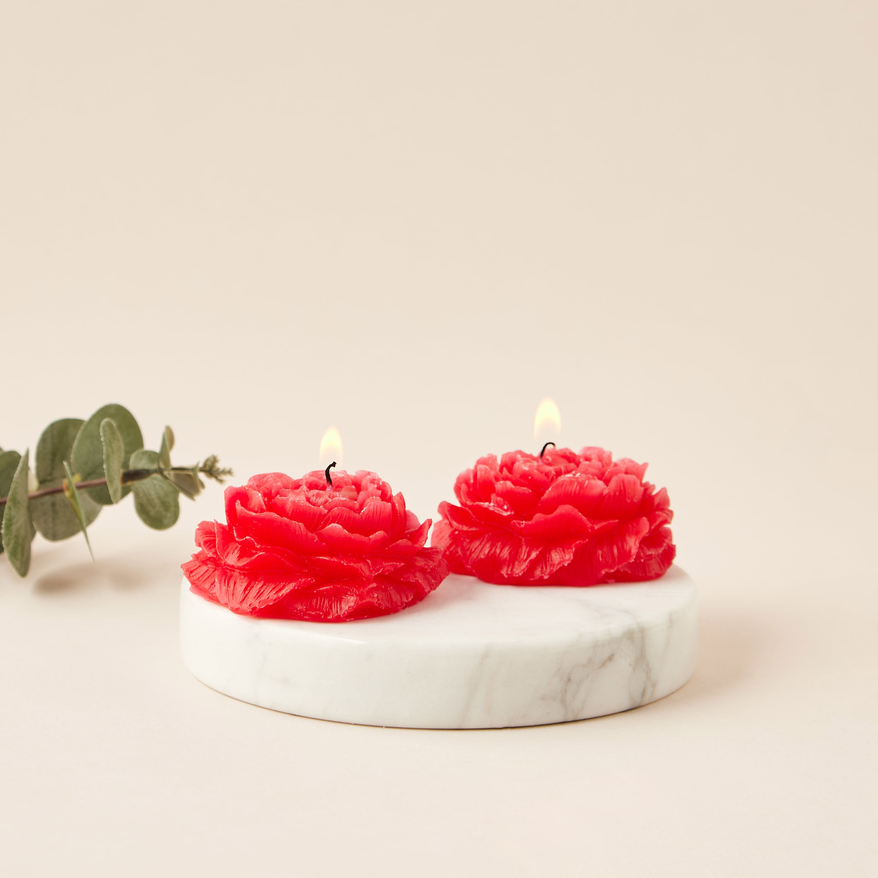 Rose Shaped Scented Decorative Candle - Set of 2-household-homefragrance-candles-image-1