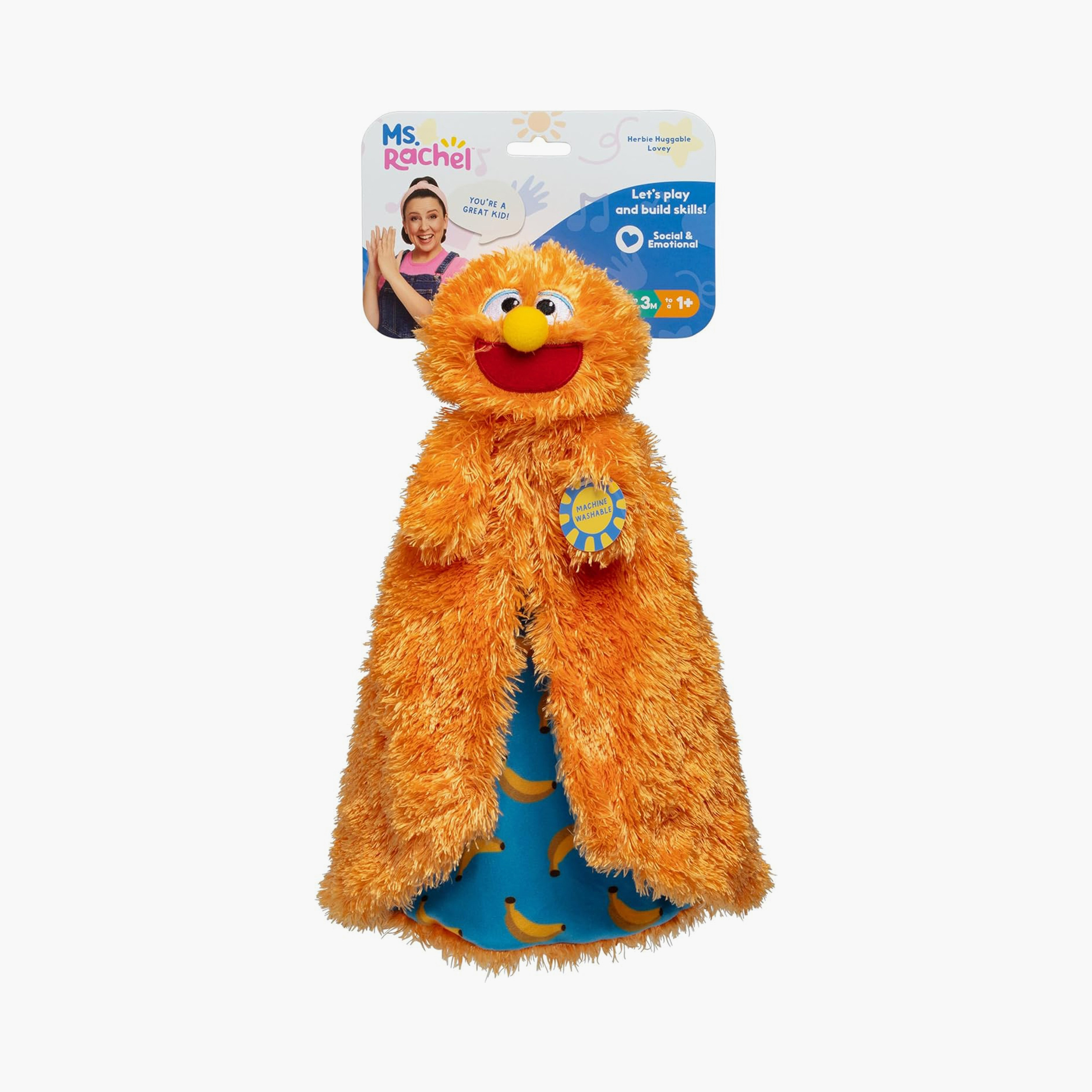 Spin Master Ms. Rachel Official Herbie Huggable Lovey Security Blanket - Orange-toys-babyandtoddlertoys-learningtoys-image-5
