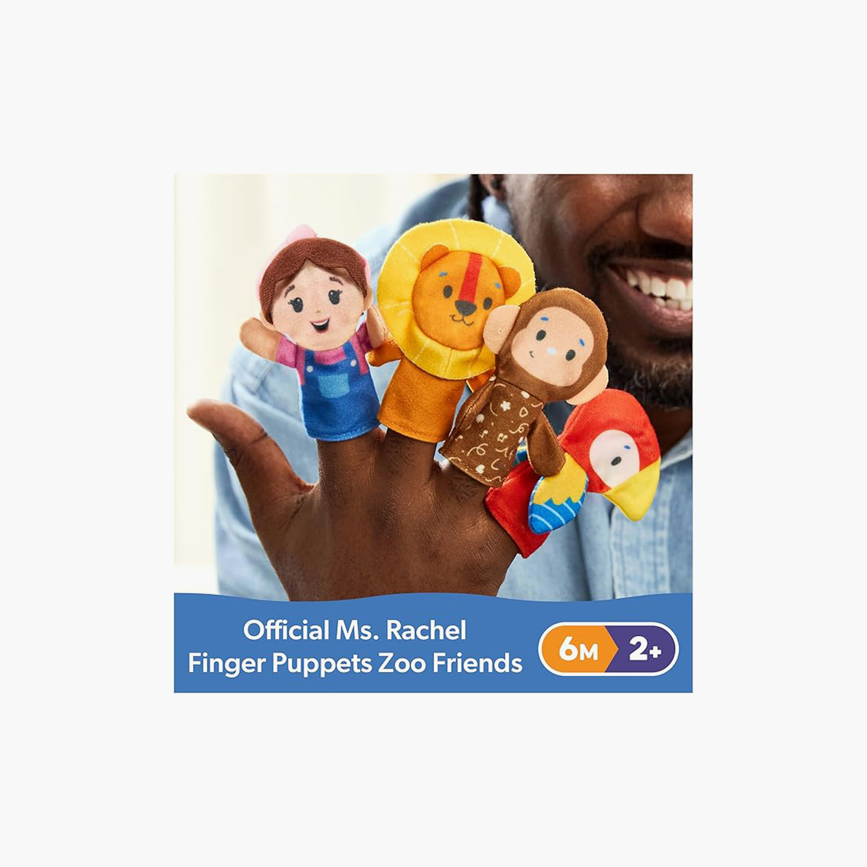 Ms. Rachel 4-Piece Finger Puppets Zoo Friends - Lion, Ms. Rachel, MonkeSpin Mastery & Parrot-toys-babyandtoddlertoys-learningtoys-image-3