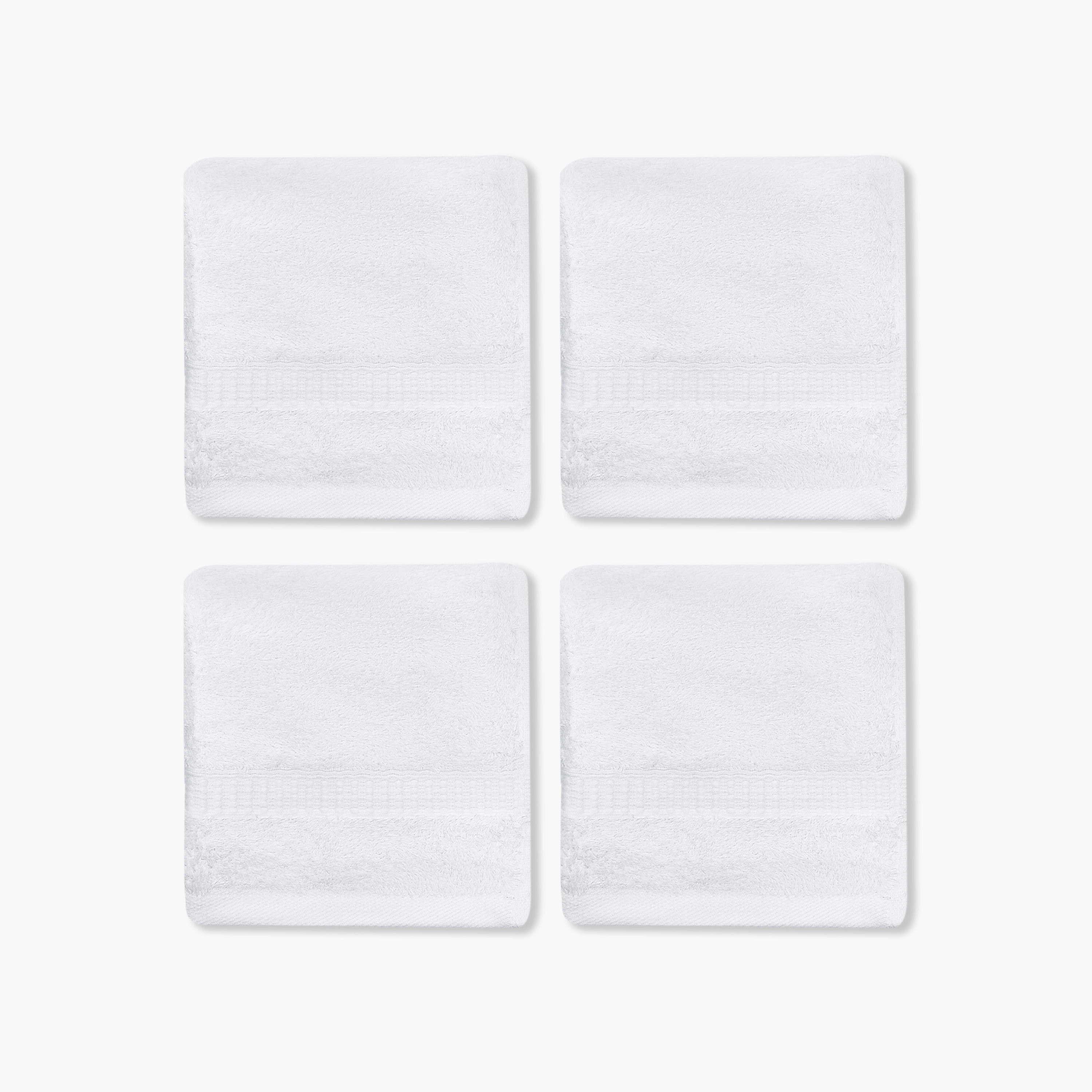 طقم مناشف مصرية فاخرة بحافة وافل من 4 قطع-baby-bathandcare-towels-image-1