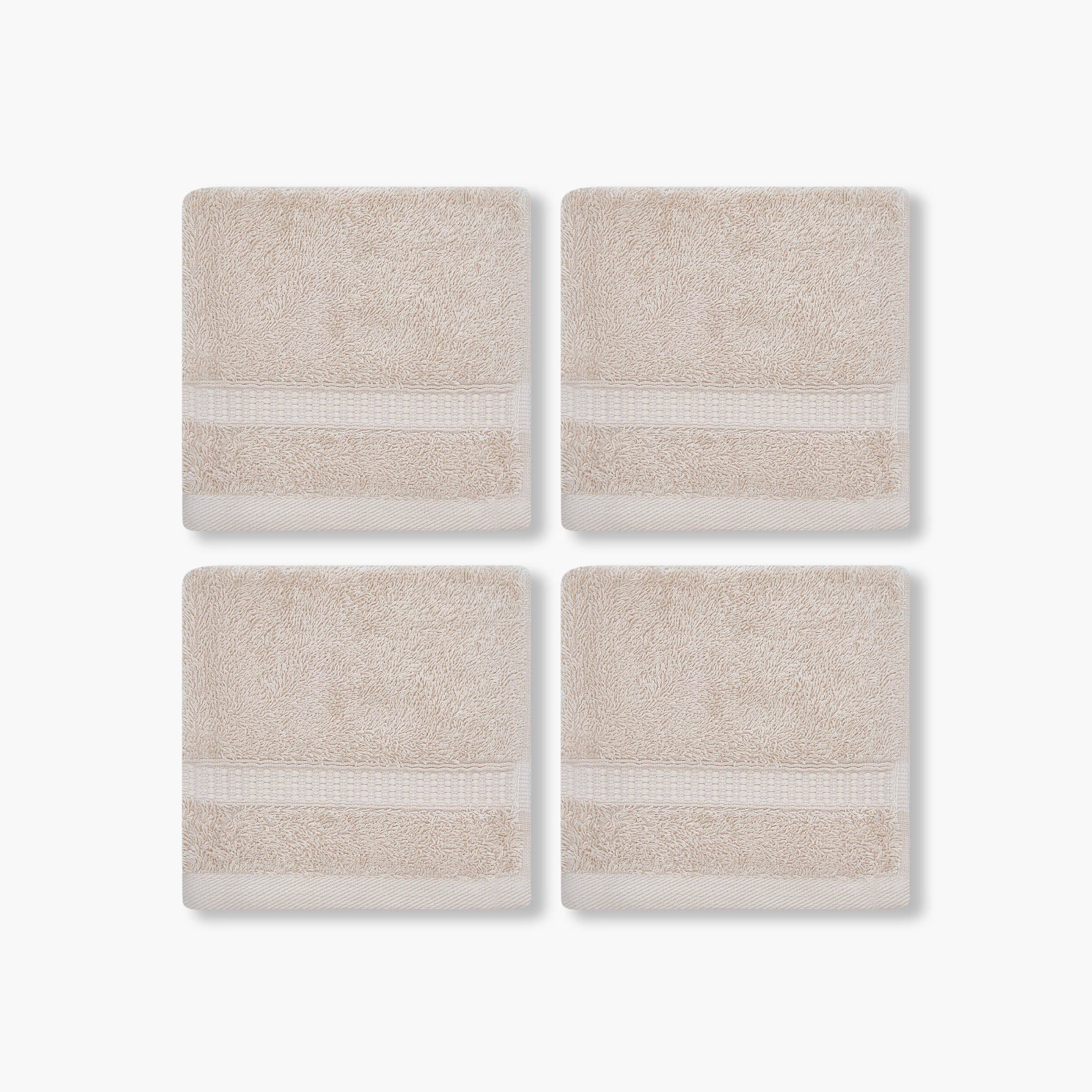 طقم مناشف مصرية فاخرة بحافة وافل من 4 قطع-baby-bathandcare-towels-image-1