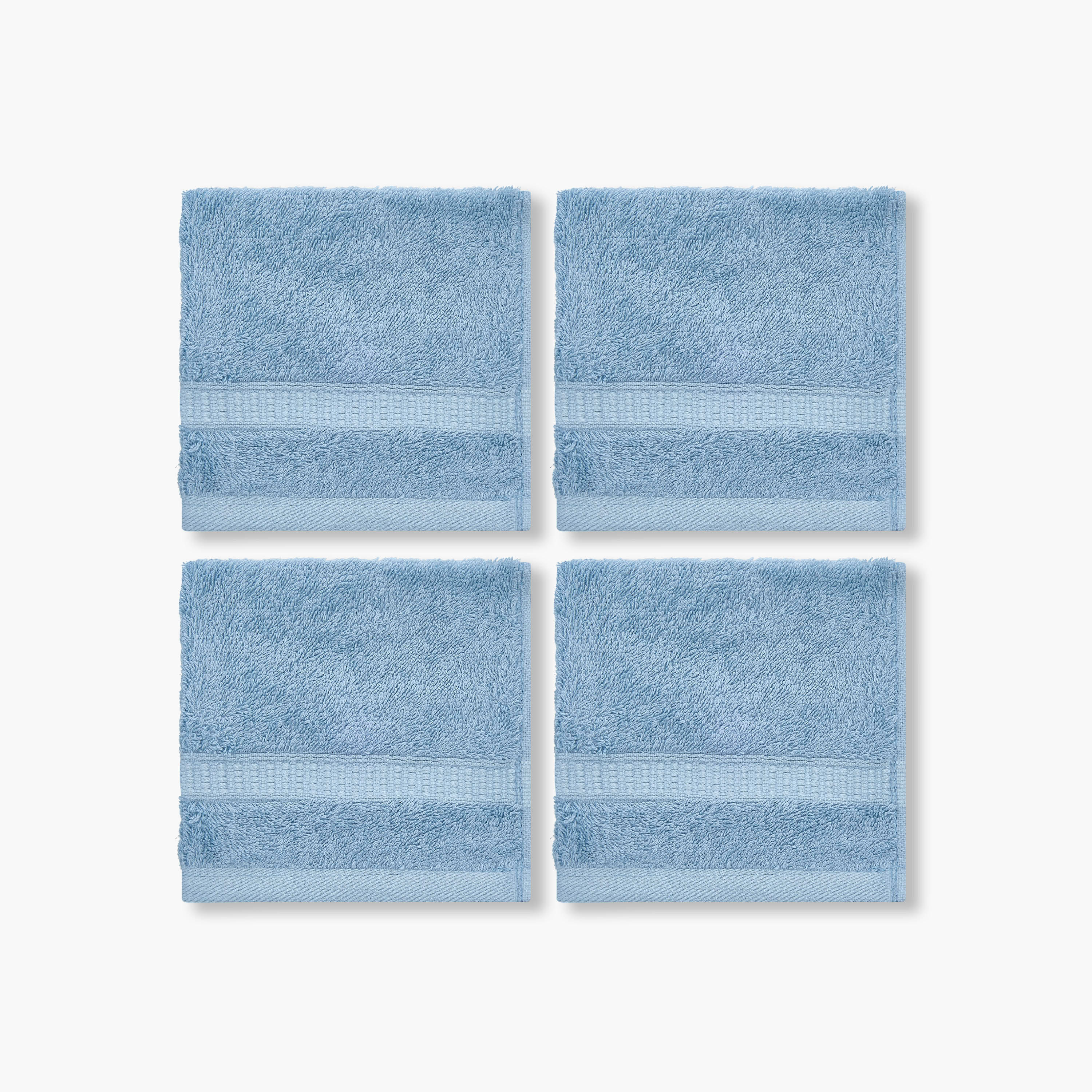 طقم مناشف مصرية فاخرة بحافة وافل من 4 قطع-baby-bathandcare-towels-image-1