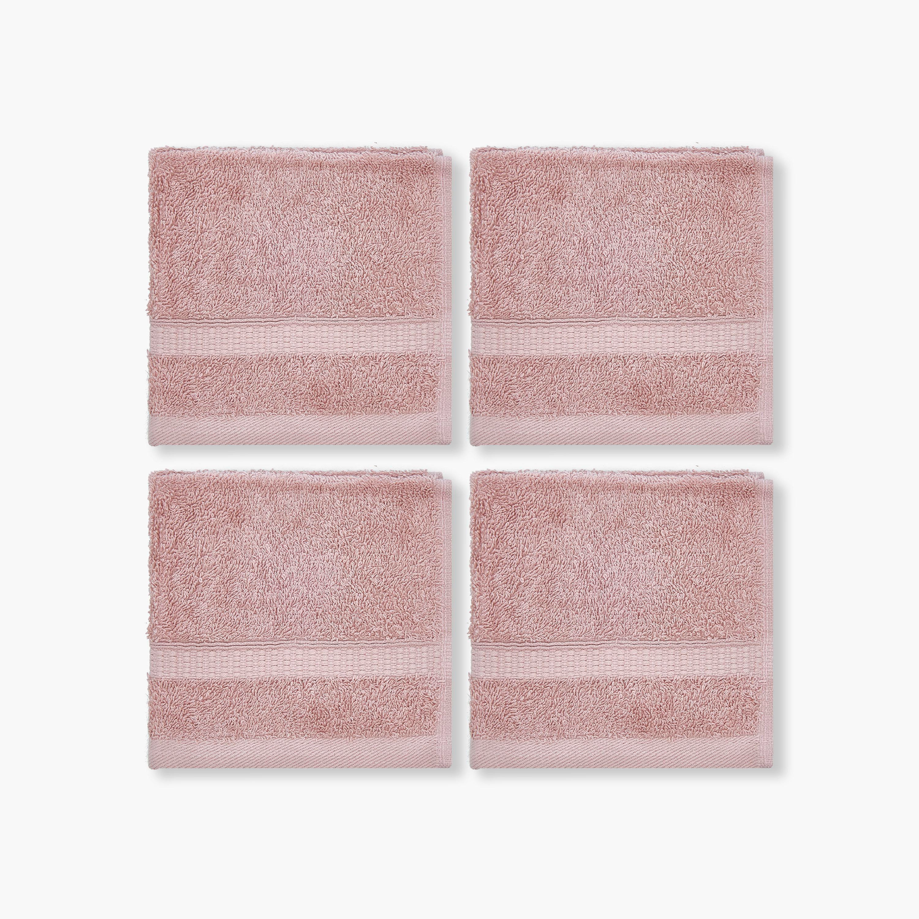 طقم مناشف مصرية فاخرة بحافة وافل من 4 قطع-baby-bathandcare-towels-image-1