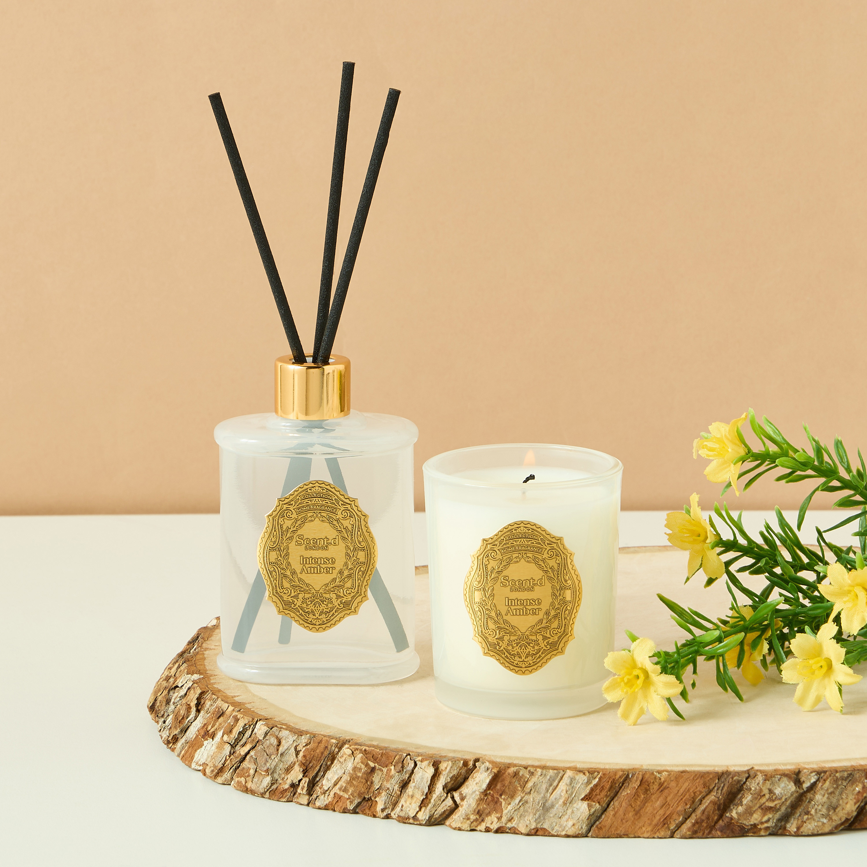 طقم هدايا شمعة معطرة وموزع عطور بالأعواد أورينتال لوكس بلاك زعفران قطعتين من سنت.دي لندن-household-homefragrance-fragrancegiftset-image-1
