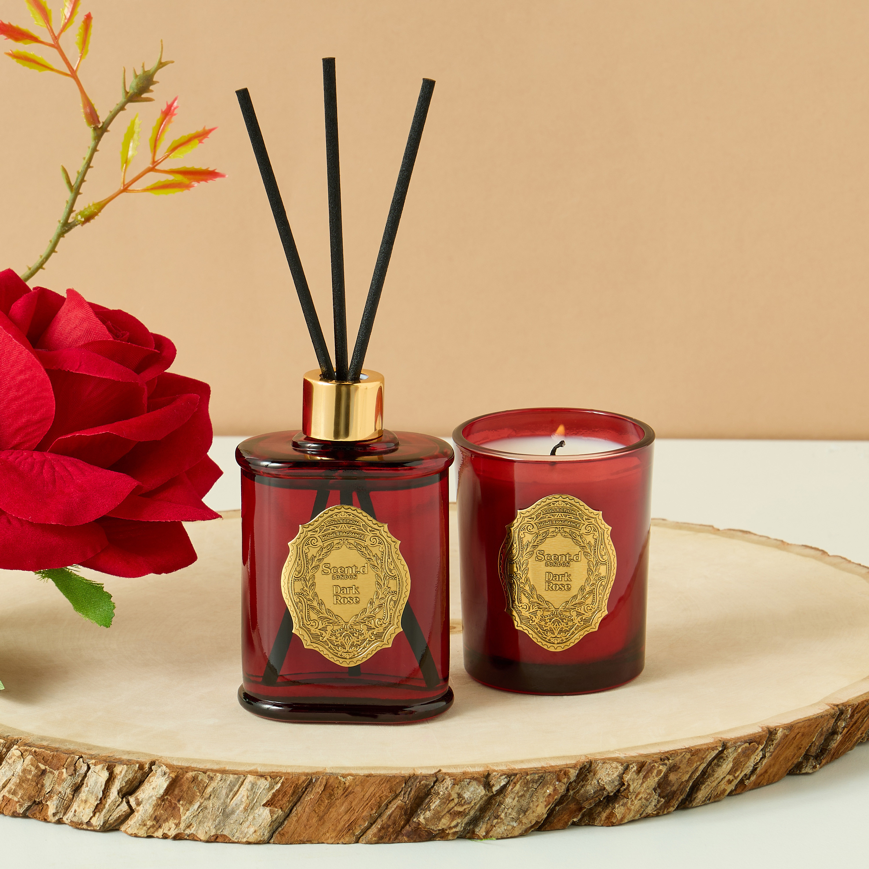 طقم هدايا شمعة معطرة وموزع عطور بالأعواد أورينتال لوكس بلاك زعفران قطعتين من سنت.دي لندن-household-homefragrance-fragrancegiftset-image-1